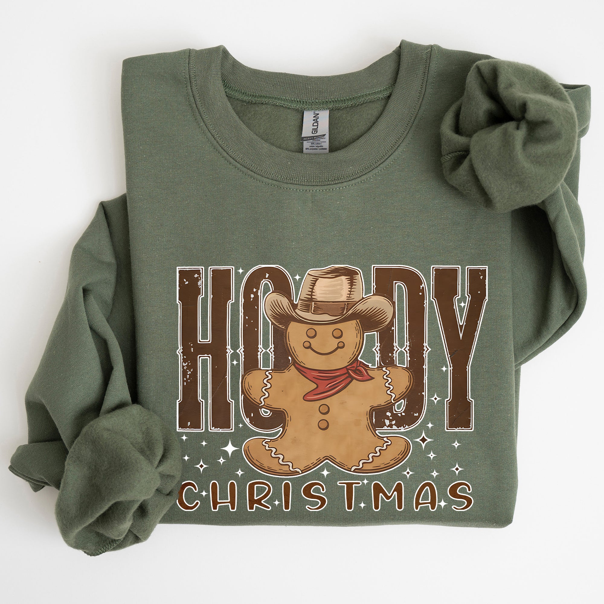 Howdy Christmas Gingerbread Man Cowboy Seasonal Western Holiday Edition Sweatshirt