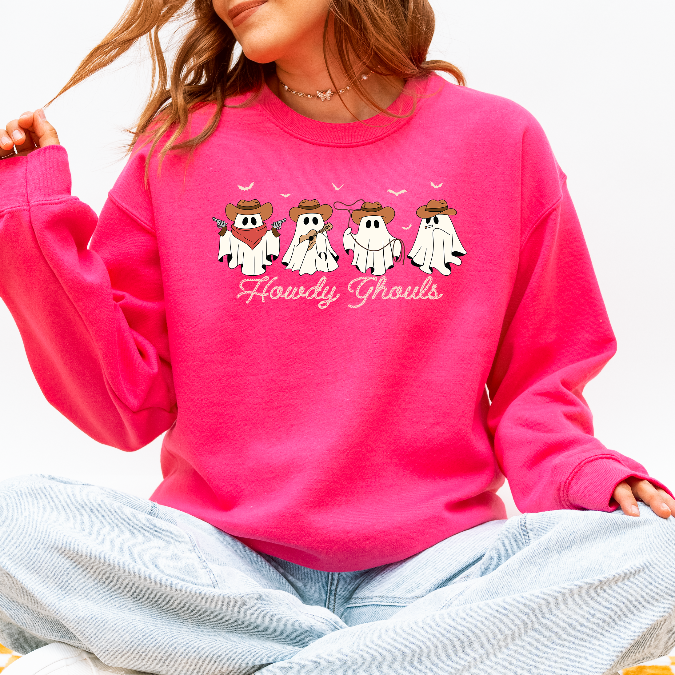 Howdy Ghouls, Cowboy Ghosts, Western, Halloween Sweatshirt