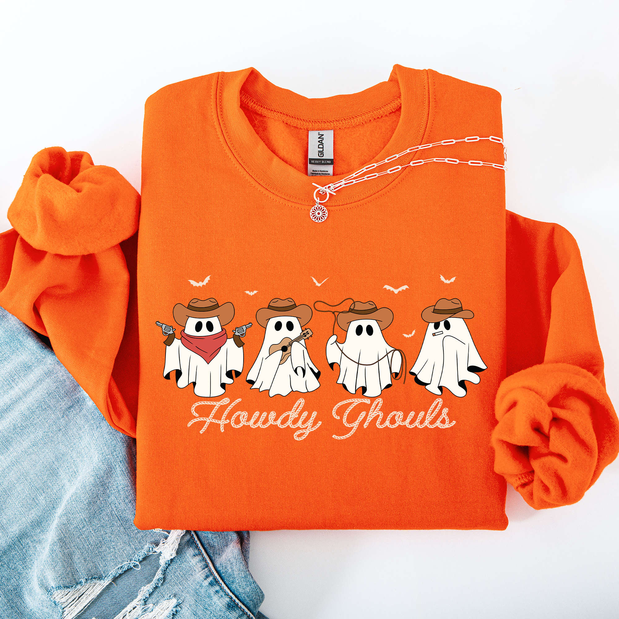 Howdy Ghouls, Cowboy Ghosts, Western, Halloween Sweatshirt