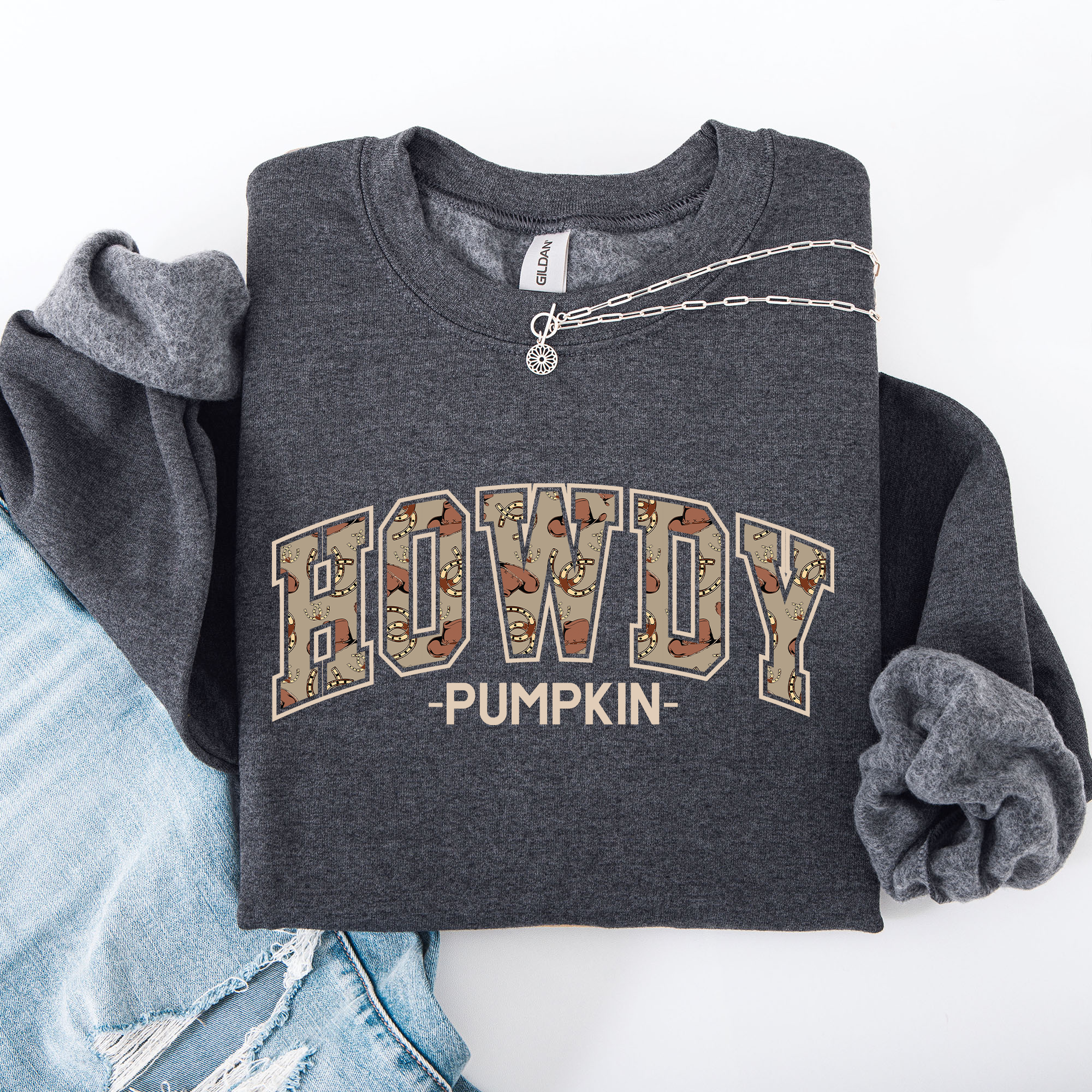 Howdy Pumpkin Varsity Collegiate Autumn Graphic Cozy Vintage For Everyday Layering Comfort Sweatshirt
