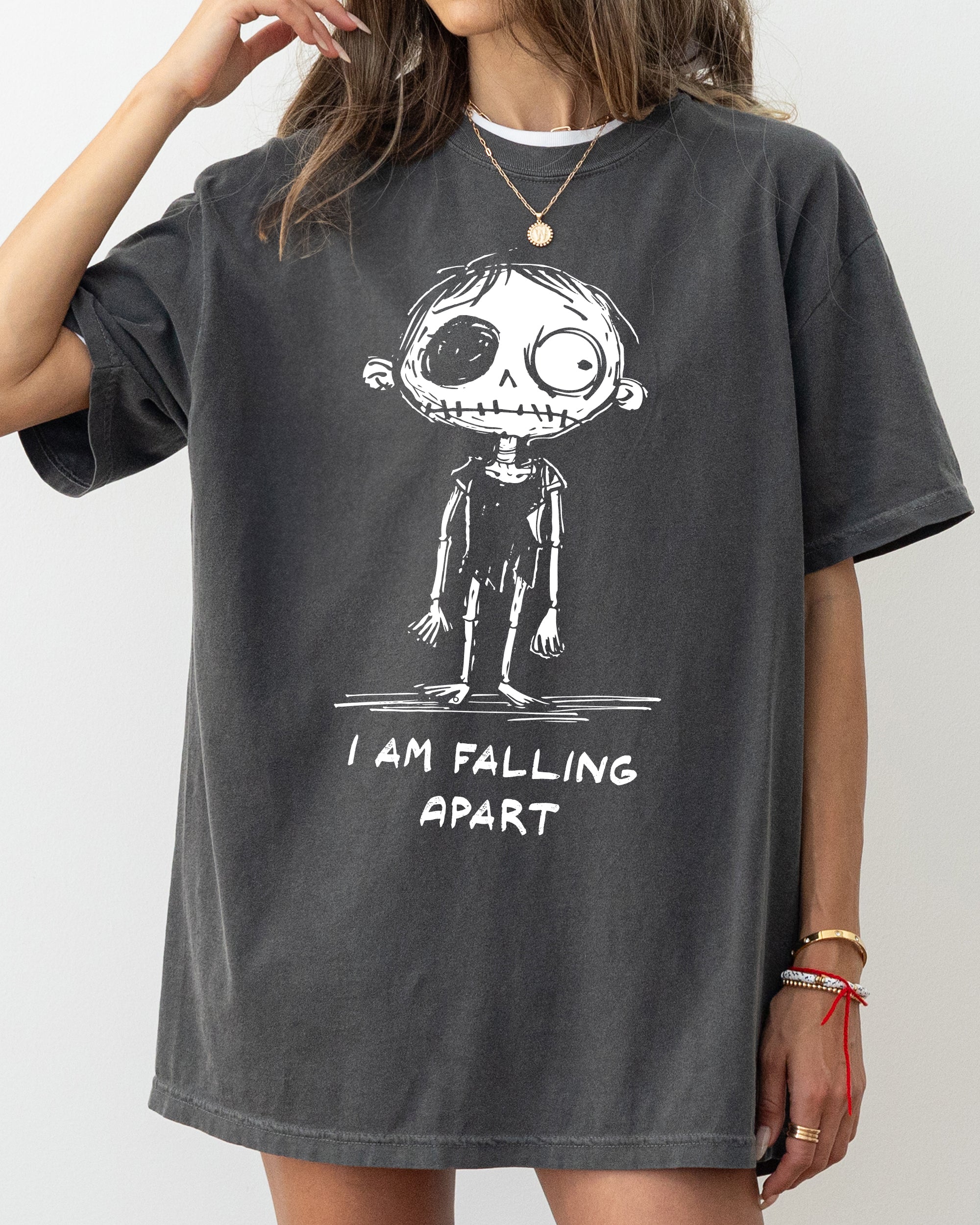 I Am Falling Apart Zombie Halloween Witch Skeleton Meme Mental Health Comfort Colors Tee