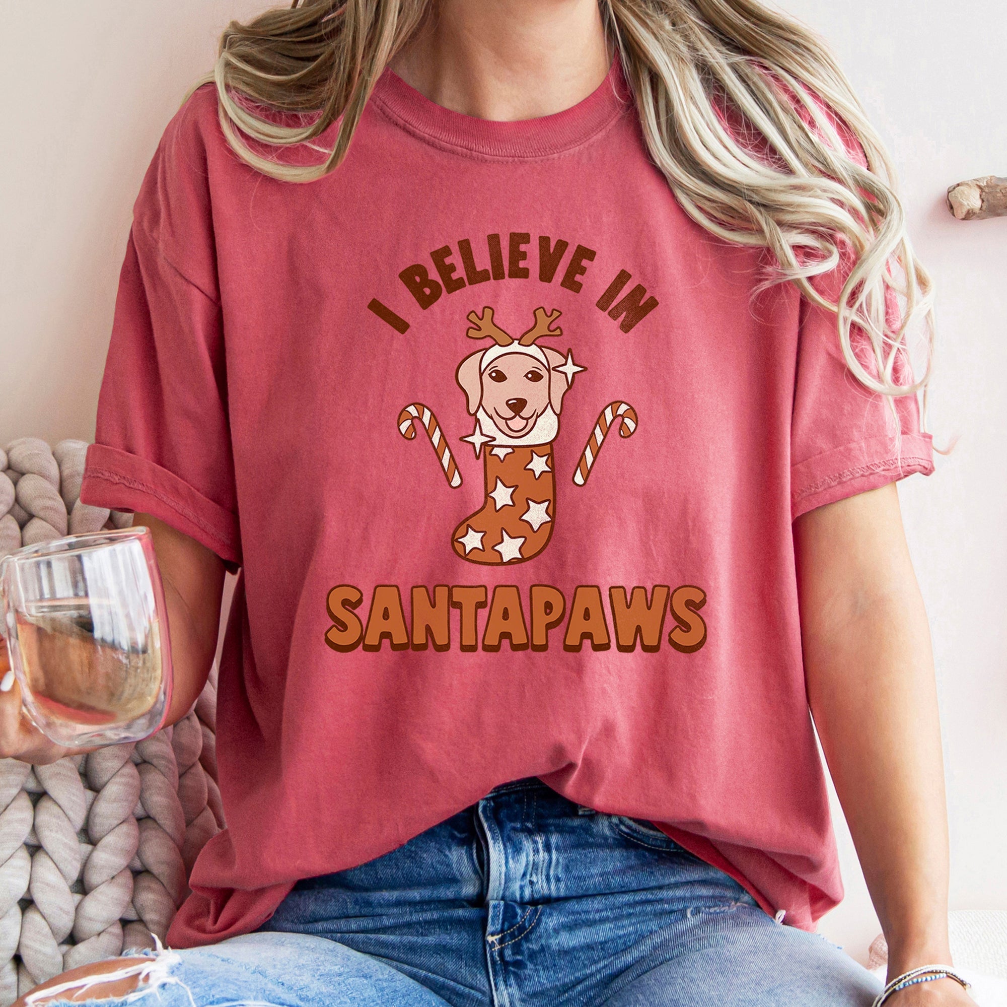 I Believe In Santa Dog Lover Pets Christmas Holiday Edition Premium Vintage Style Comfort Colors Tee