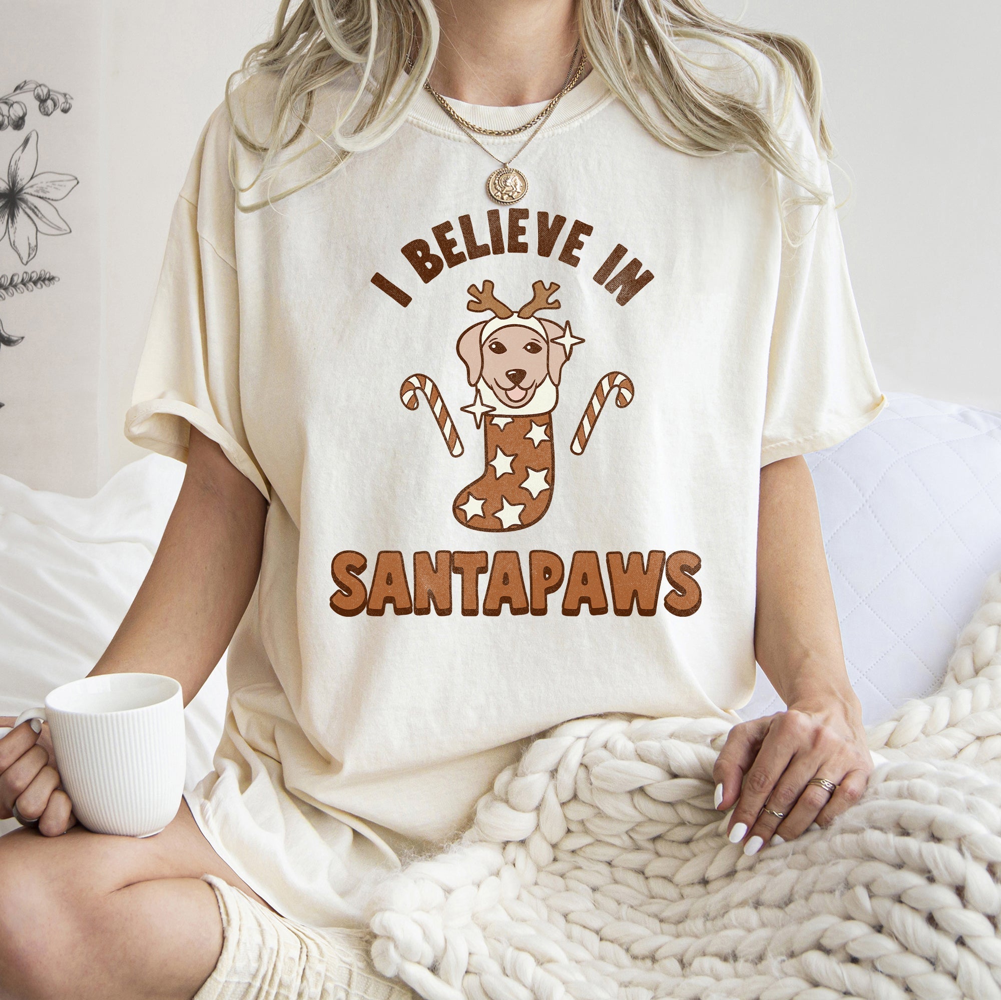 I Believe In Santa Dog Lover Pets Christmas Holiday Edition Premium Vintage Style Comfort Colors Tee