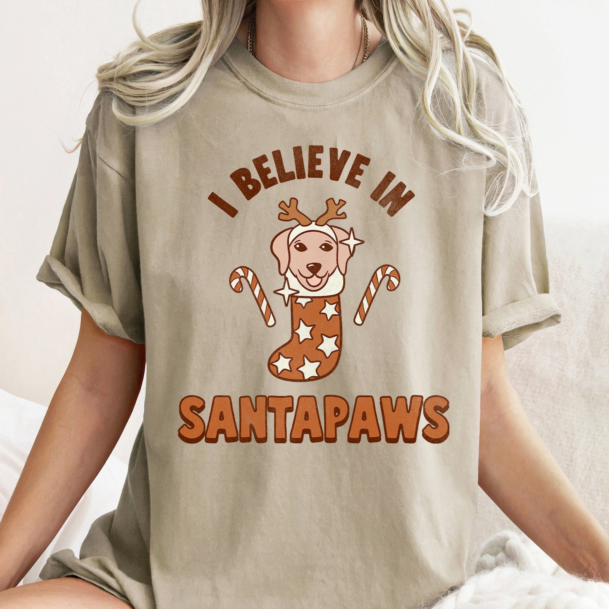 I Believe In Santa Dog Lover Pets Christmas Holiday Edition Premium Vintage Style Comfort Colors Tee