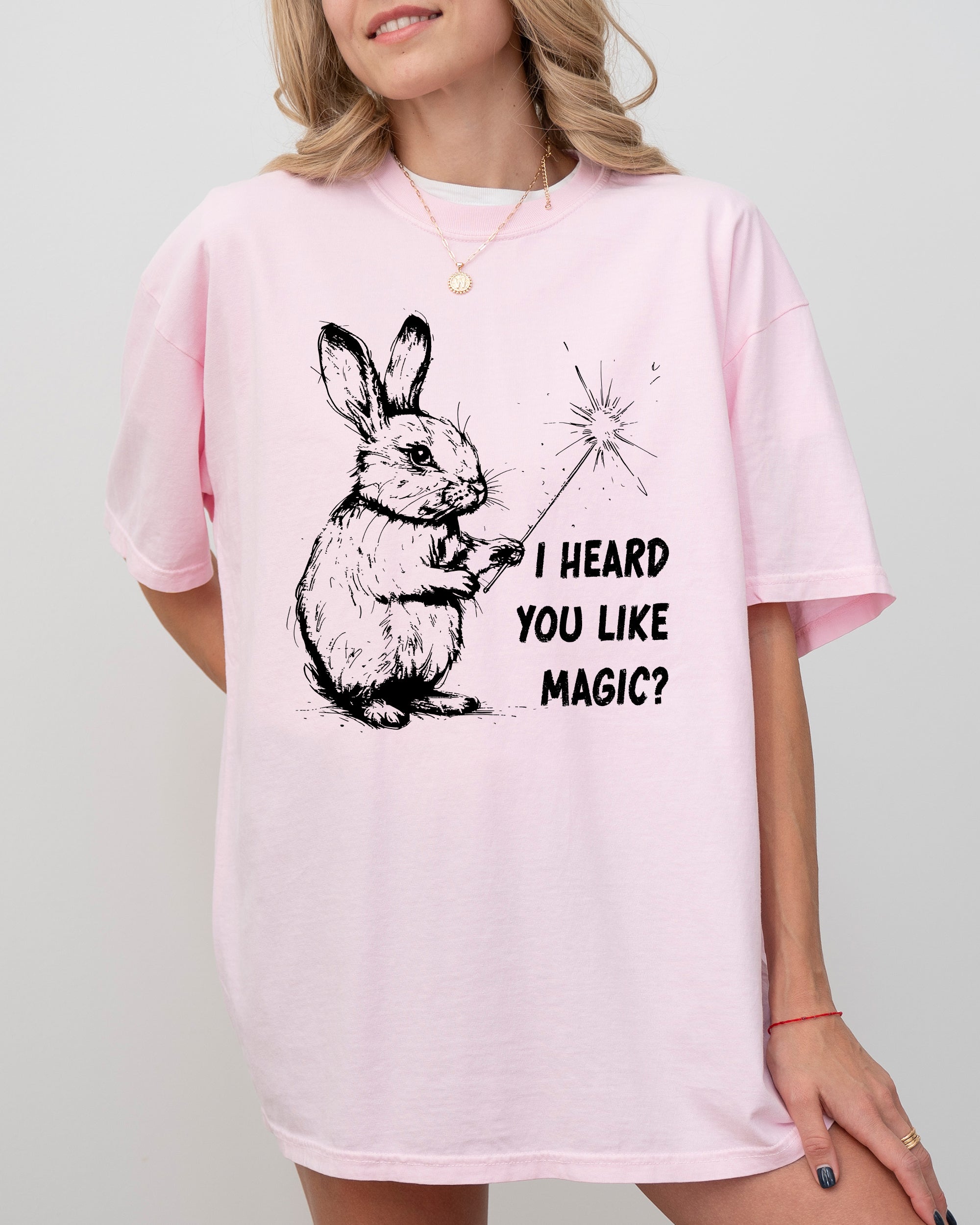 I Heard You Like Magic Rabbit Wand Vintage Illustration Character Artwork Comfort Colors Tee
