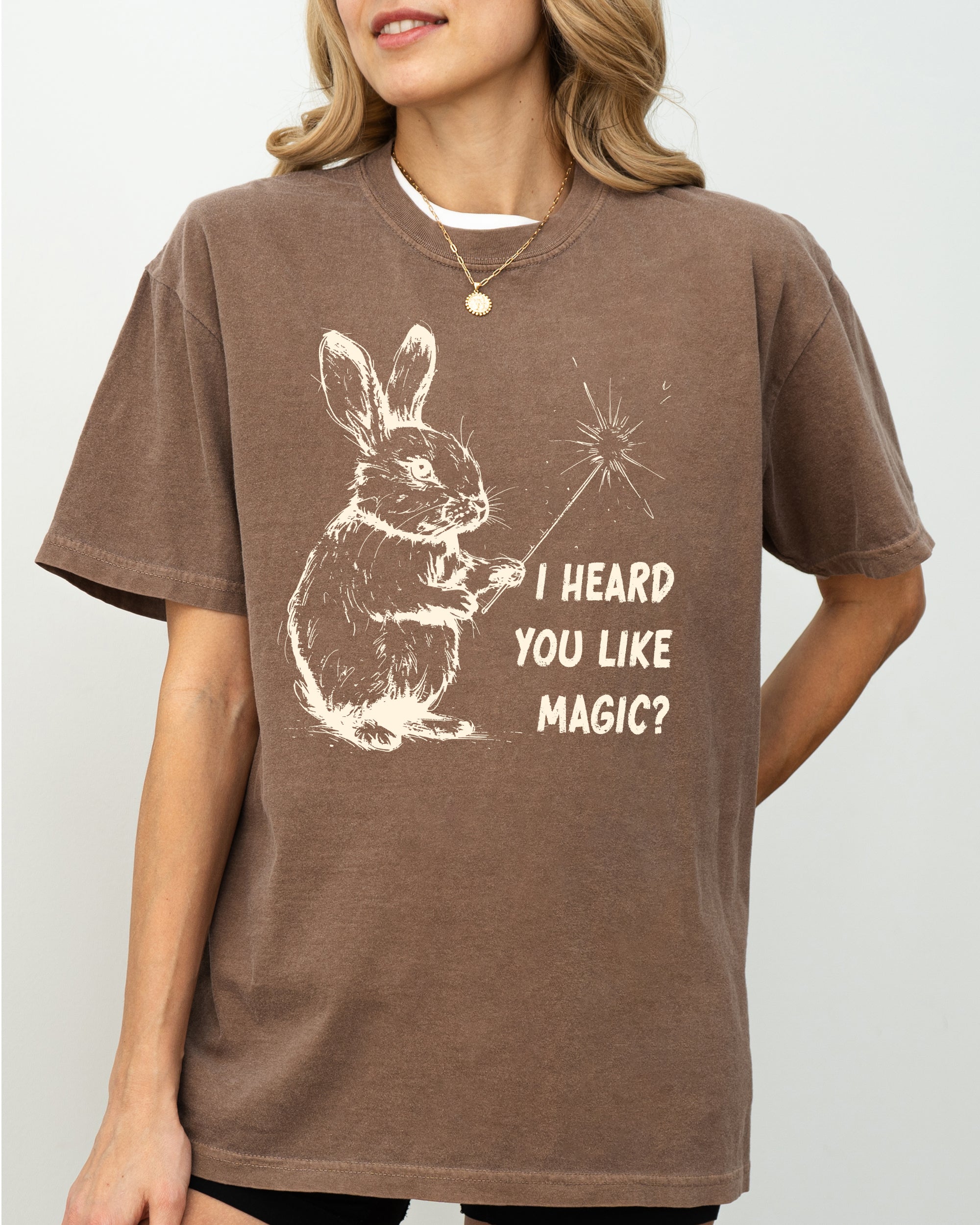 I Heard You Like Magic Rabbit Wand Vintage Illustration Character Artwork Comfort Colors Tee