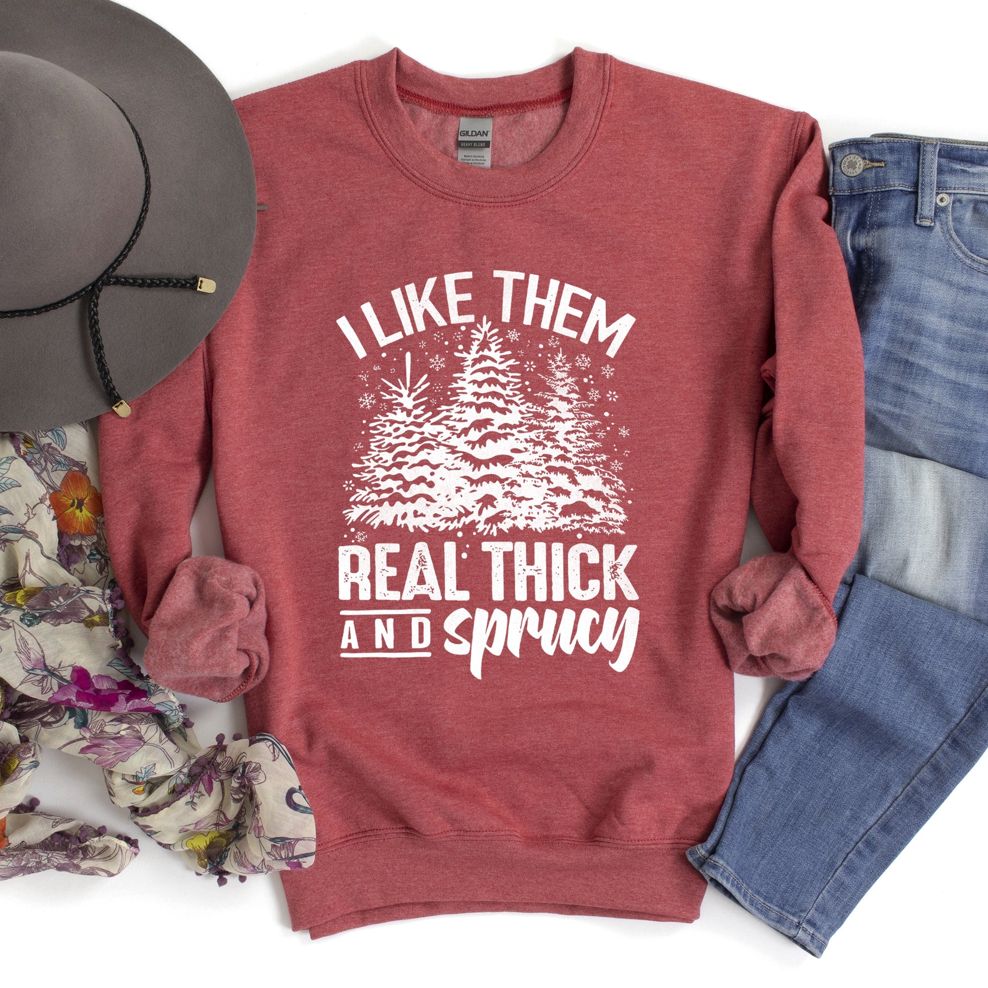 I Like Them Real Thick Christmas Cozy Bold Holiday Festive Winter Vibes Sweatshirt