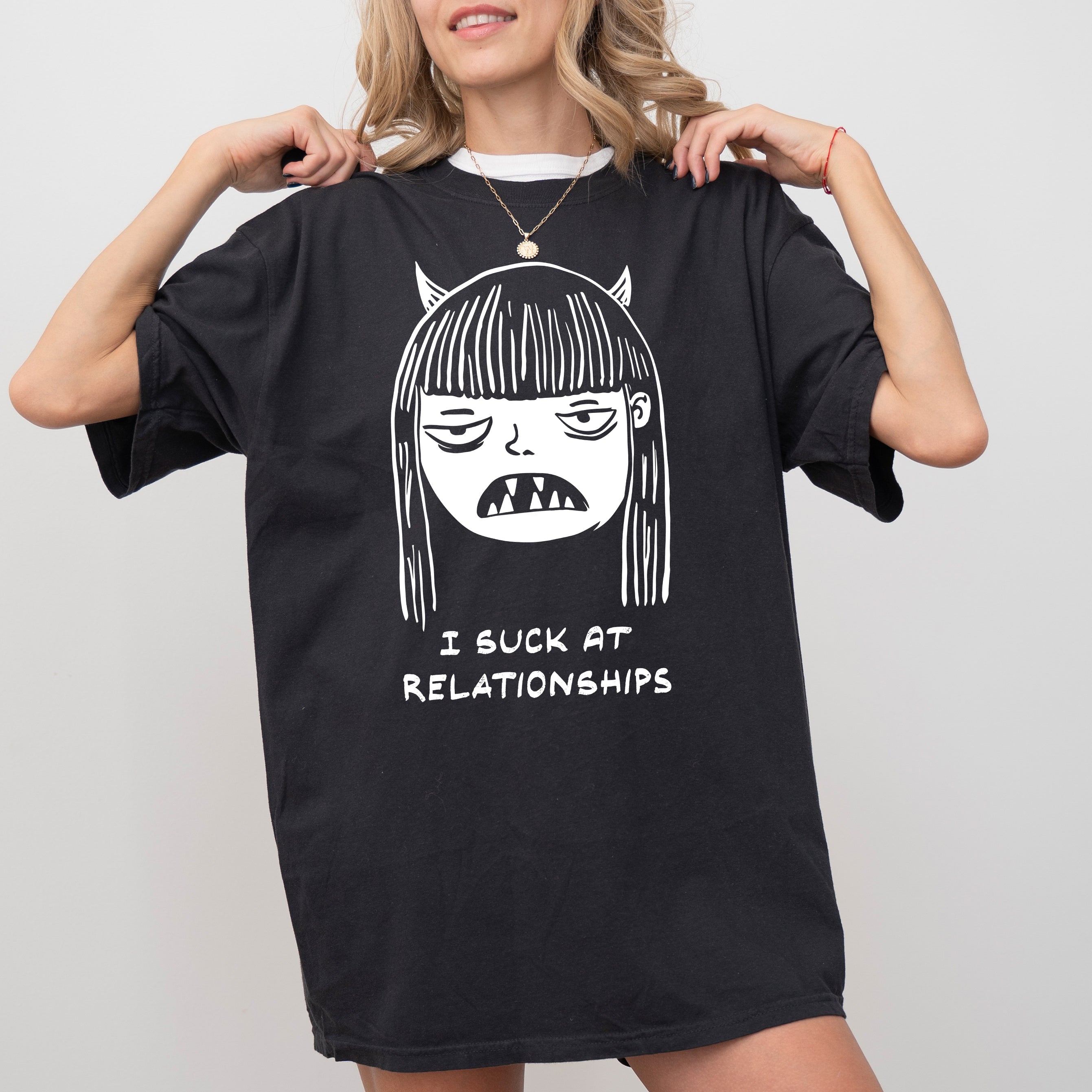 I Suck At Relationships Witch Halloween Spooky Skeleton Macabre Comfort Colors Tee