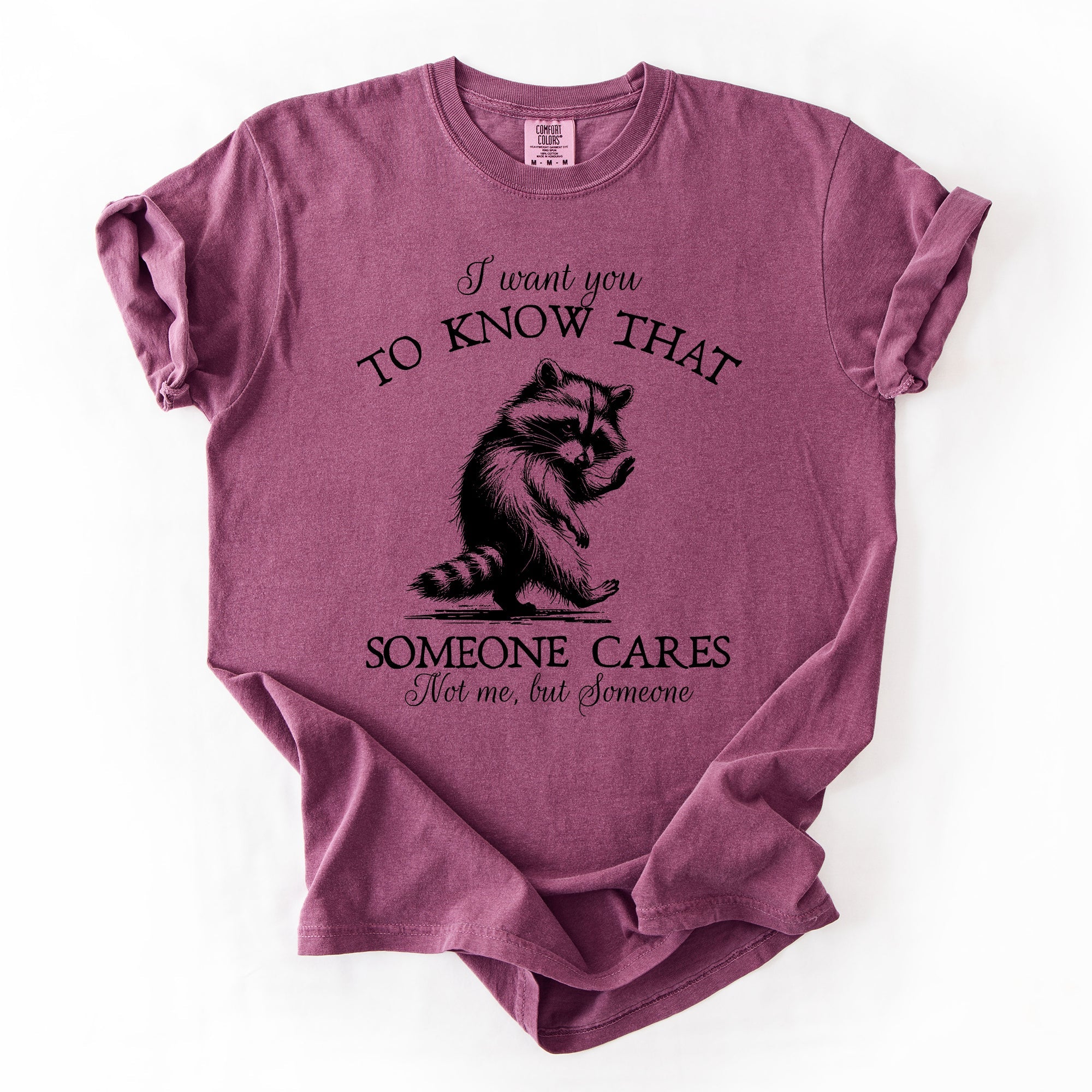 I Want You To Know That Someone Cares Raccoon Mental Health Awareness Comfort Colors Tee