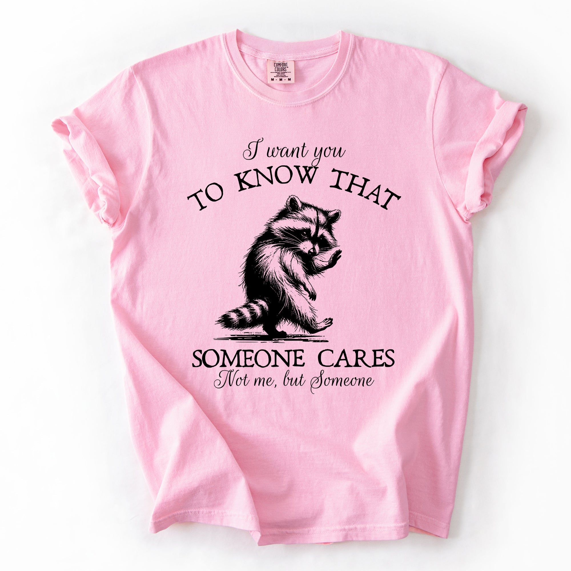 I Want You To Know That Someone Cares Raccoon Mental Health Awareness Comfort Colors Tee