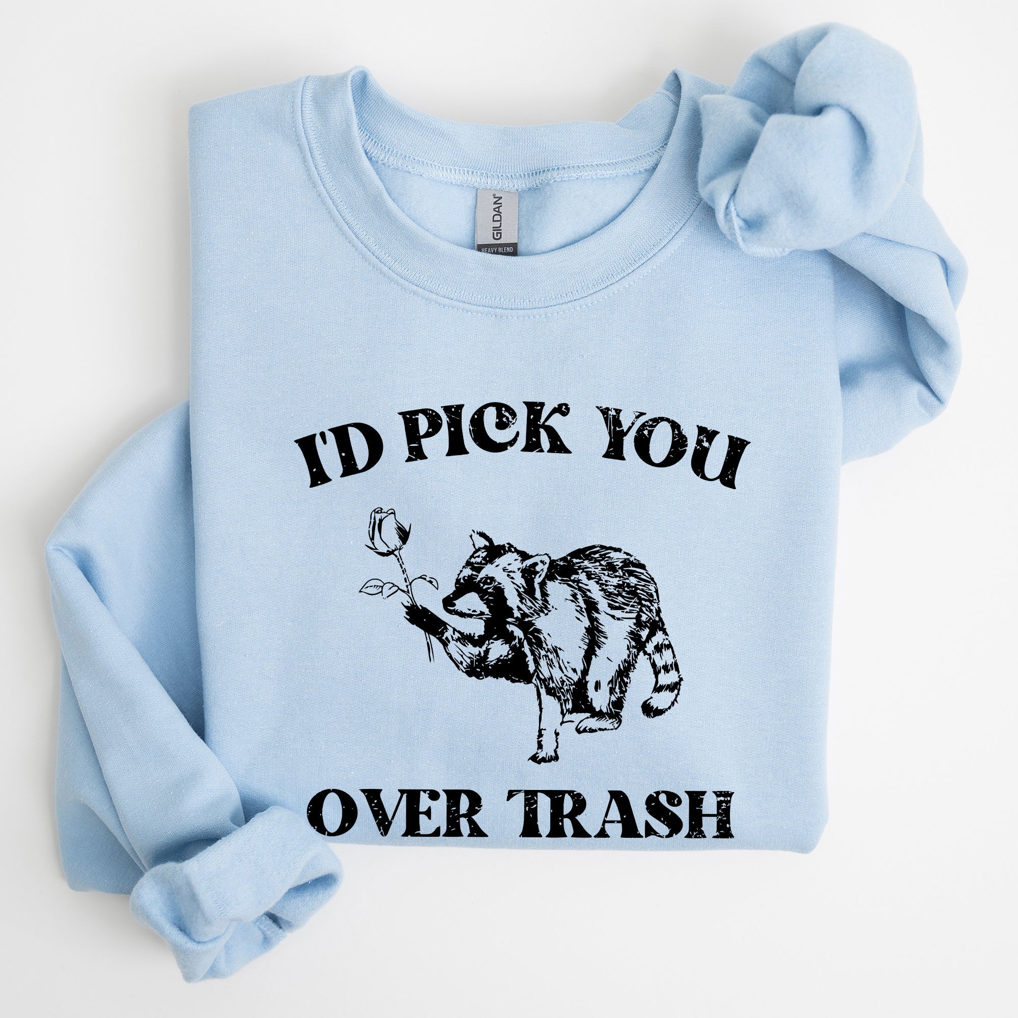 I'd Pick You Over Trash, Raccoon Graphic Sweatshirt