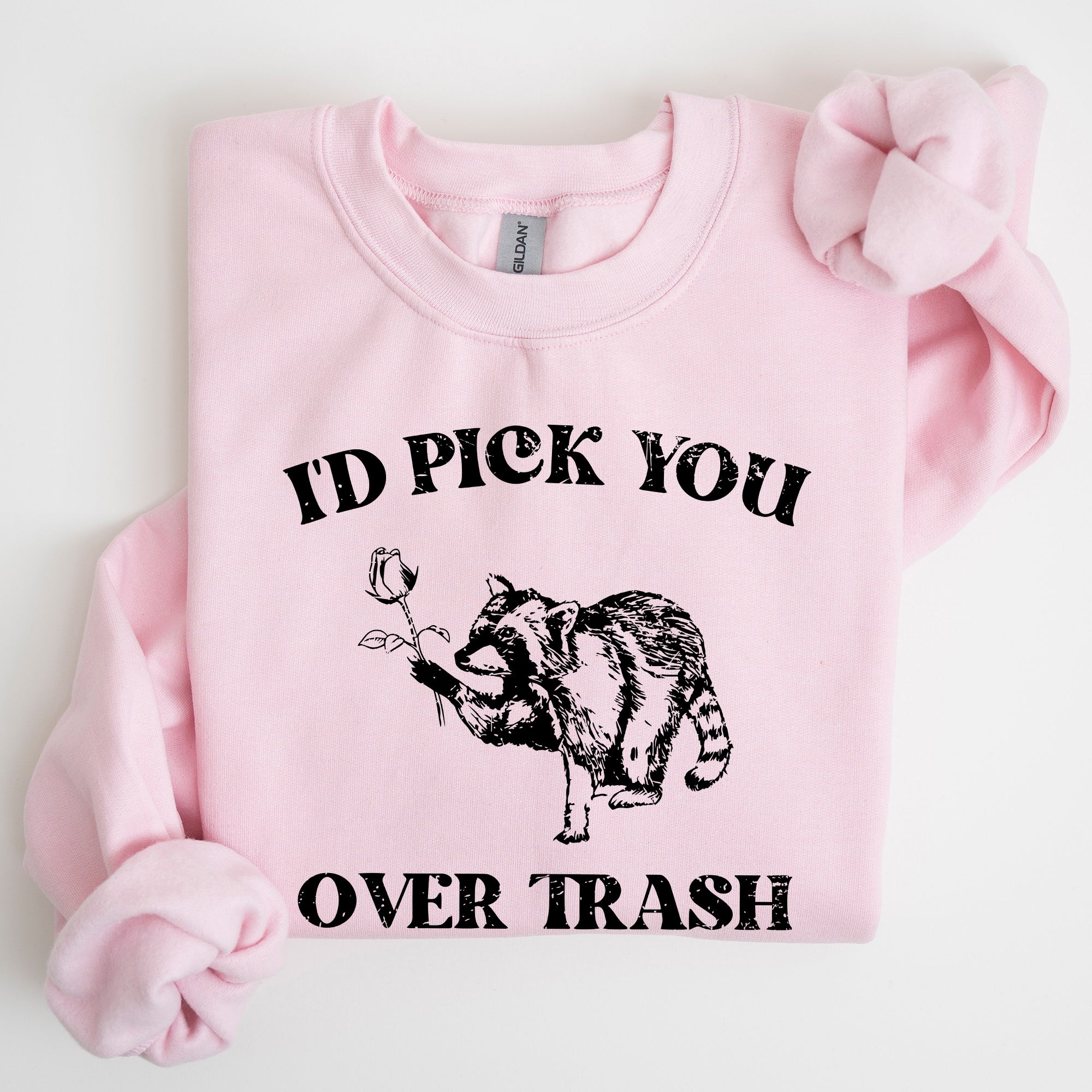 I'd Pick You Over Trash, Raccoon Graphic Sweatshirt