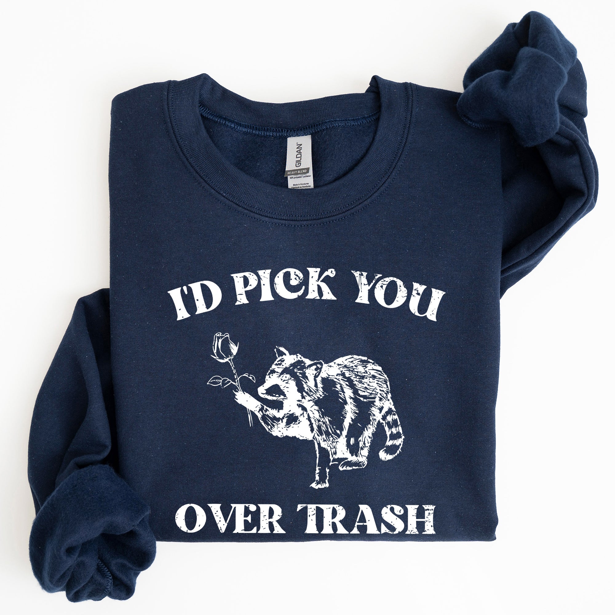 I'd Pick You Over Trash, Raccoon Graphic Sweatshirt