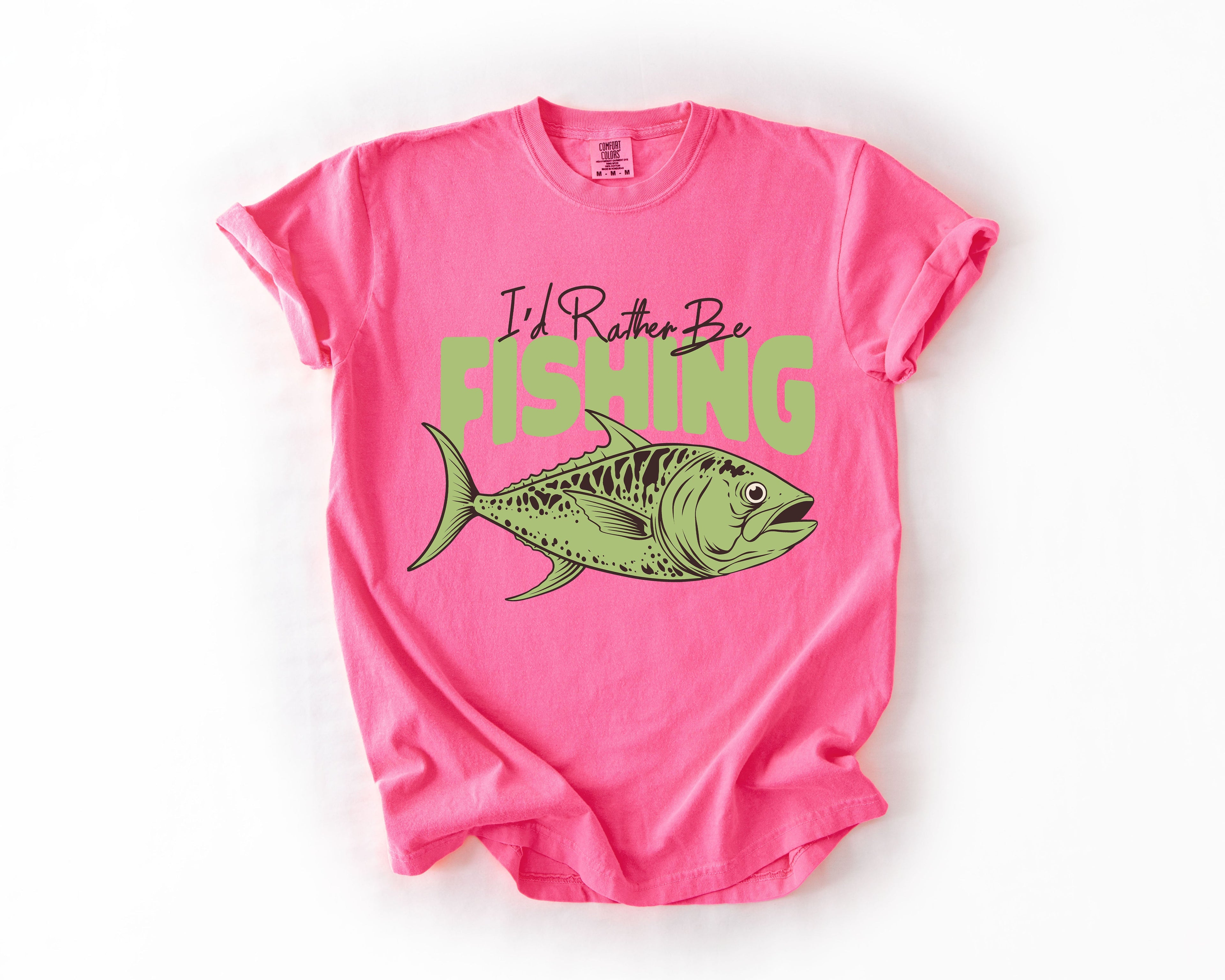I'd Rather Be Fishing Boat Lake Life Sea Life Camping Outdoor Nature Travel Comfort Colors Tee