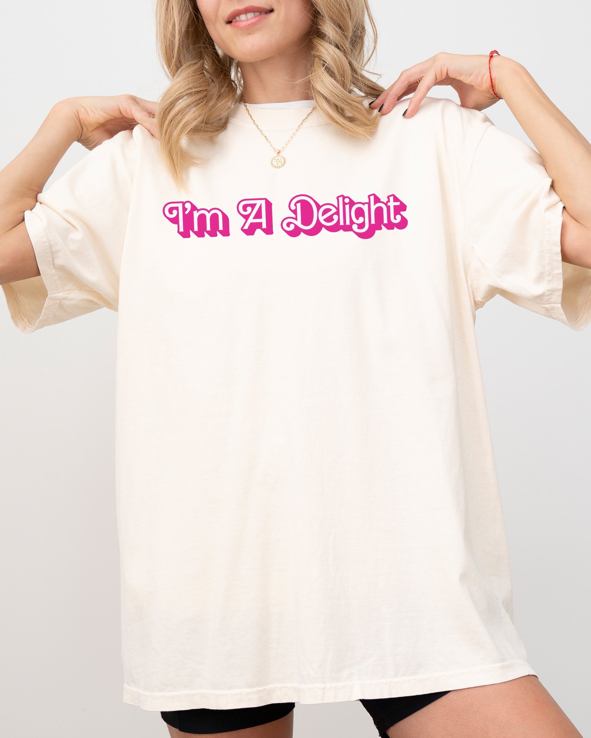 I'm A Delight Doll Movie Funny Sassy Humorous Vintage Style Pop Culture Comfort Colors Tee
