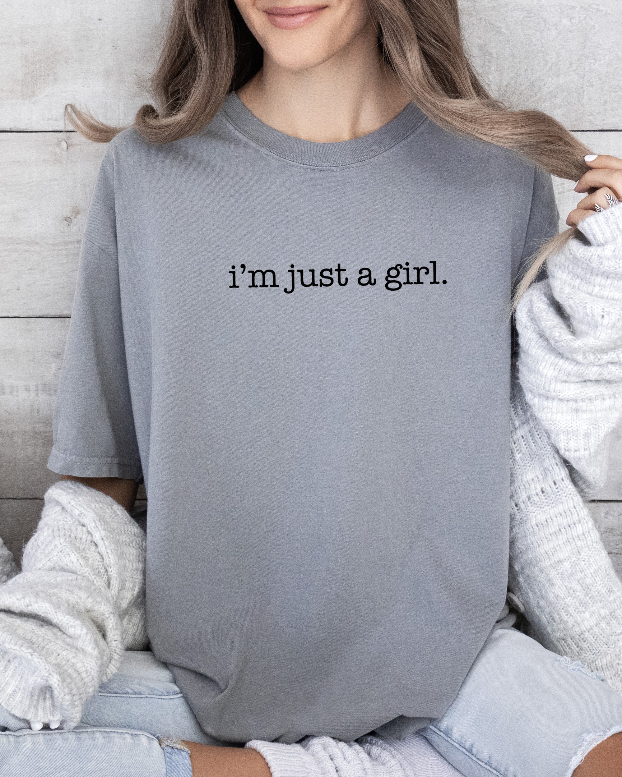 I'm Just A Girl Retro Vintage Feminist Gen X Empowerment Iconic 90s Attitude And Activist Spirit Comfort Colors Tee