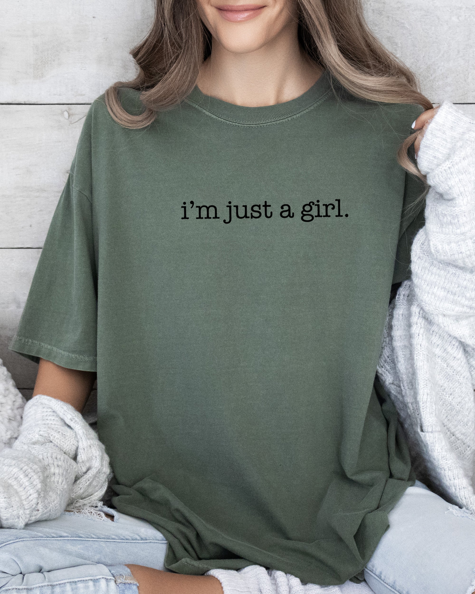 I'm Just A Girl Retro Vintage Feminist Gen X Empowerment Iconic 90s Attitude And Activist Spirit Comfort Colors Tee