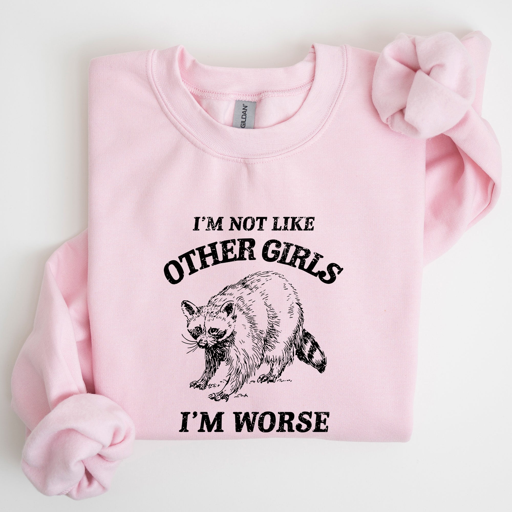 I'm Not Like Other Girls Raccoon Meme Humor Graphic Premium Limited Edition Sweatshirt