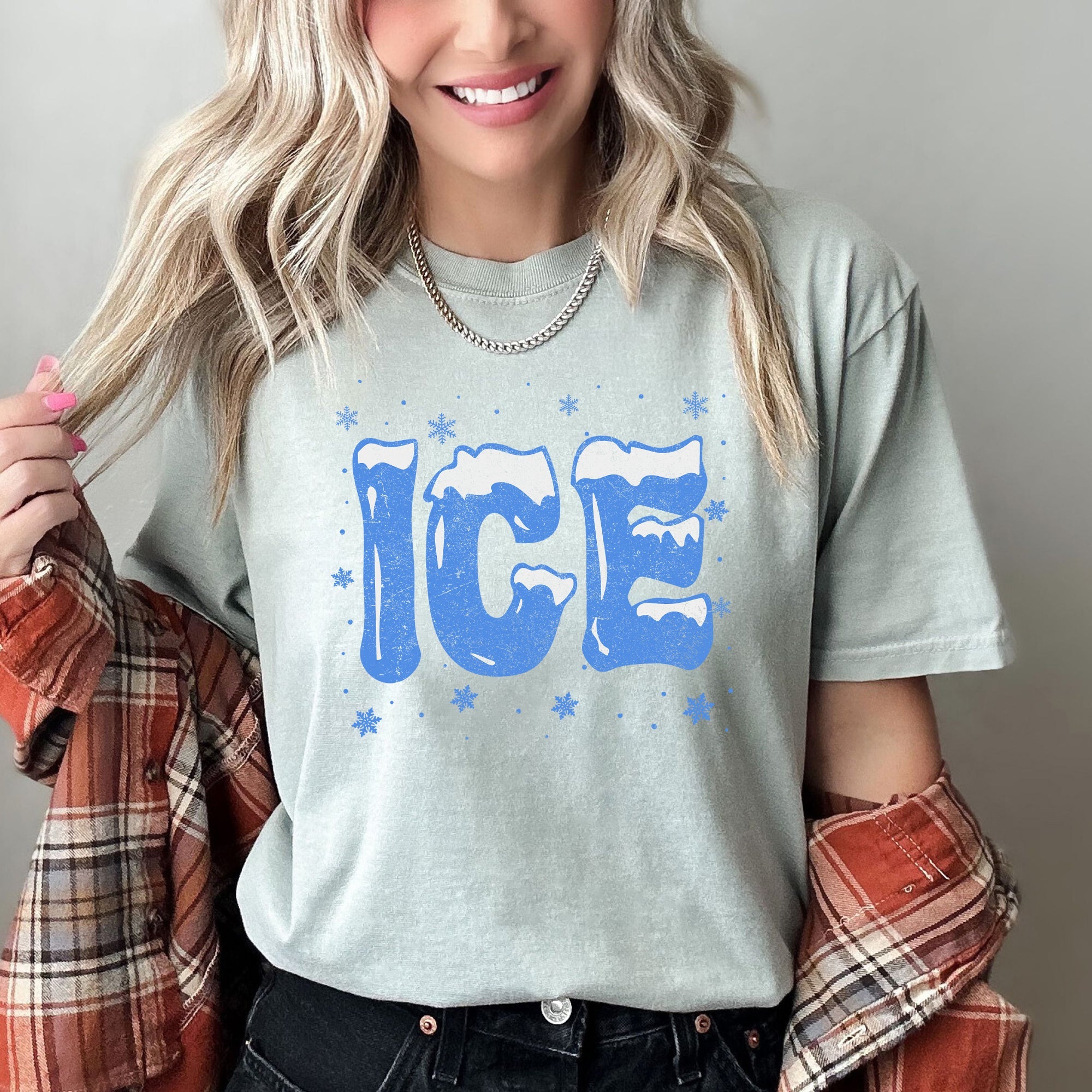 Ice Cold Christmas Winter Retro Vintage Holiday Scene Art Print Nostalgic Winter Vibe Comfort Colors Tee