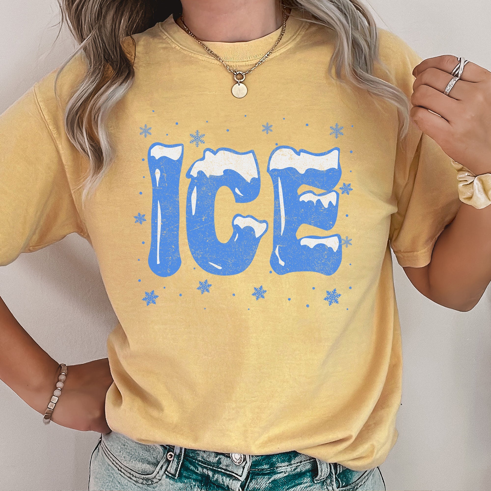 Ice Cold Christmas Winter Retro Vintage Holiday Scene Art Print Nostalgic Winter Vibe Comfort Colors Tee