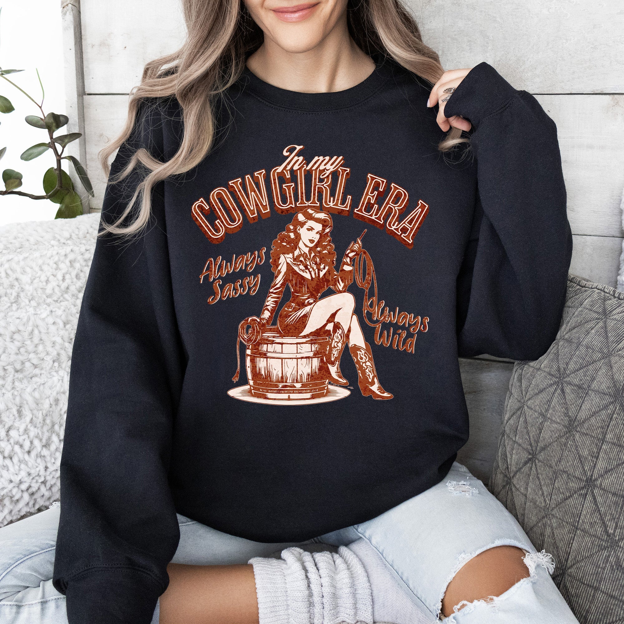 In My Cowgirl Era Sassy Western Country Cozy Fleece Everyday Ride Ready Western Lifestyle Sweatshirt