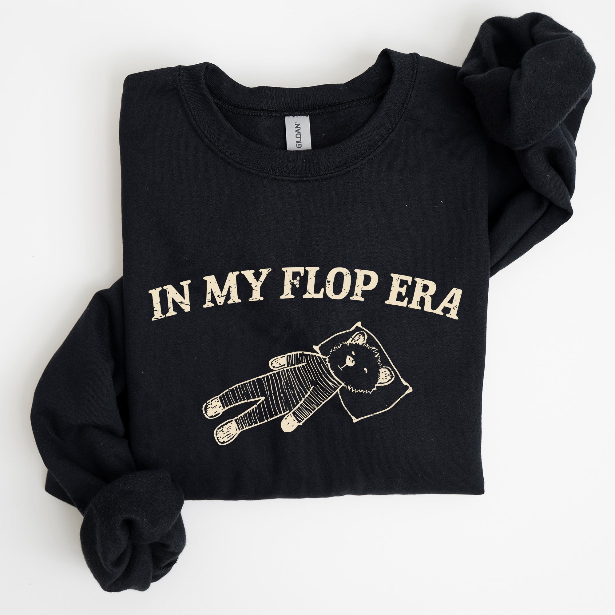 In My Flop Era Bear Meme Aesthetic Signature Edition Cozy Vintage Playful Premium Sweatshirt