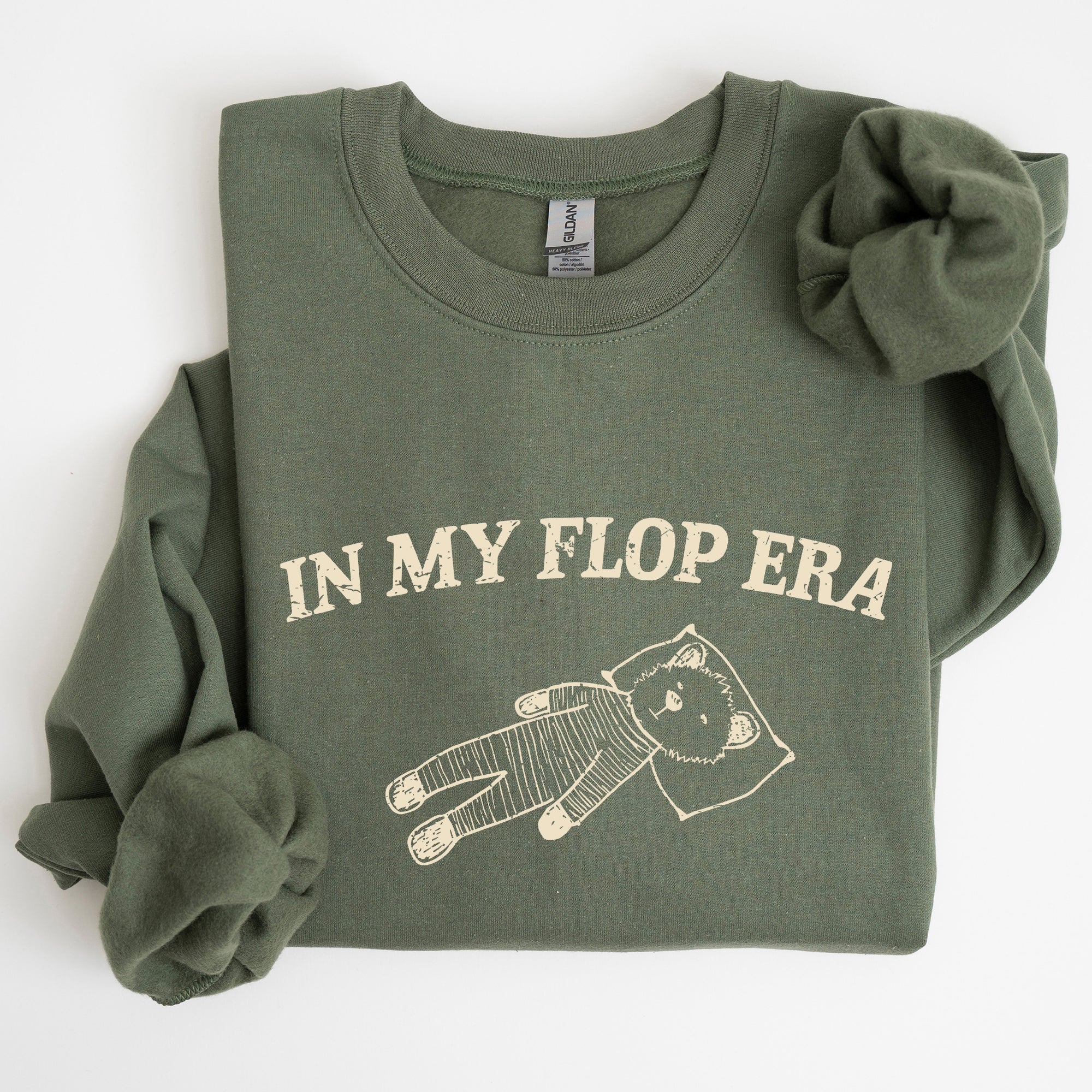 In My Flop Era Bear Meme Aesthetic Signature Edition Cozy Vintage Playful Premium Sweatshirt