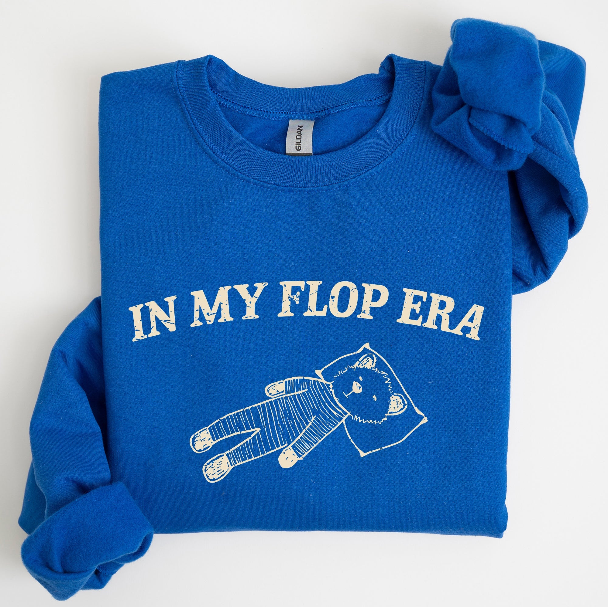 In My Flop Era Bear Meme Aesthetic Signature Edition Cozy Vintage Playful Premium Sweatshirt