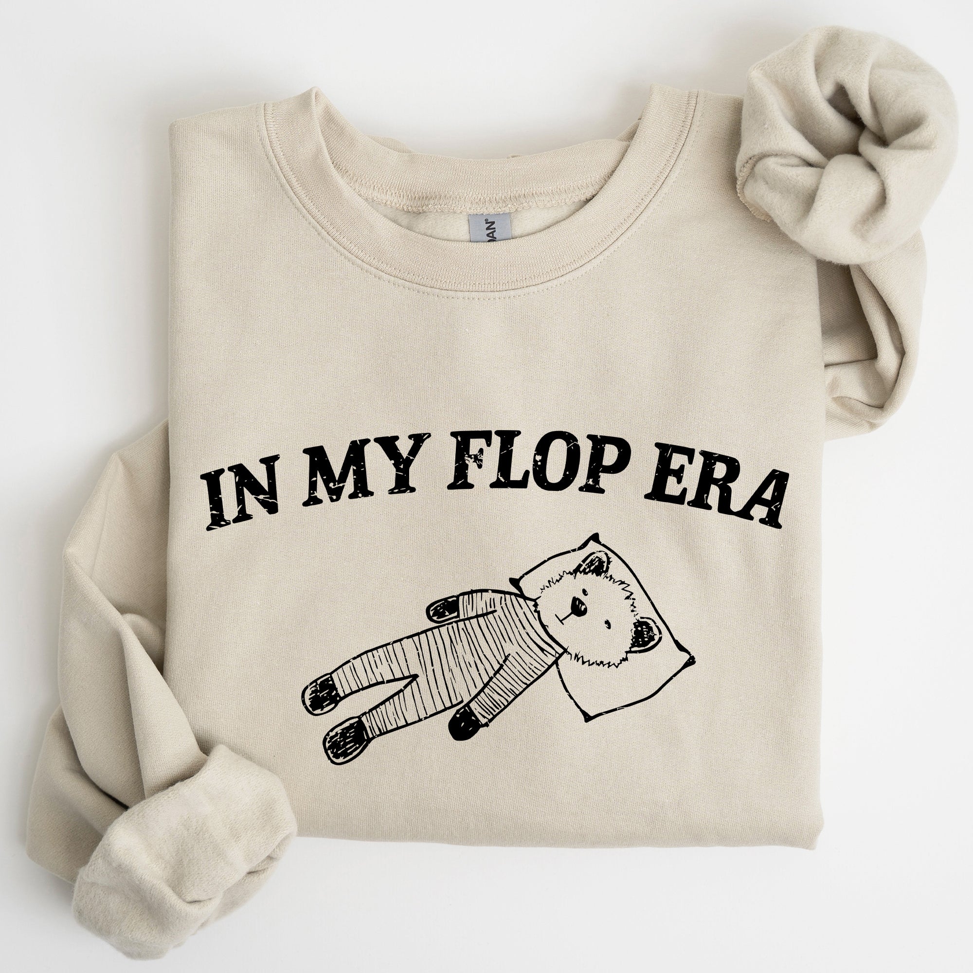 In My Flop Era Bear Meme Aesthetic Signature Edition Cozy Vintage Playful Premium Sweatshirt