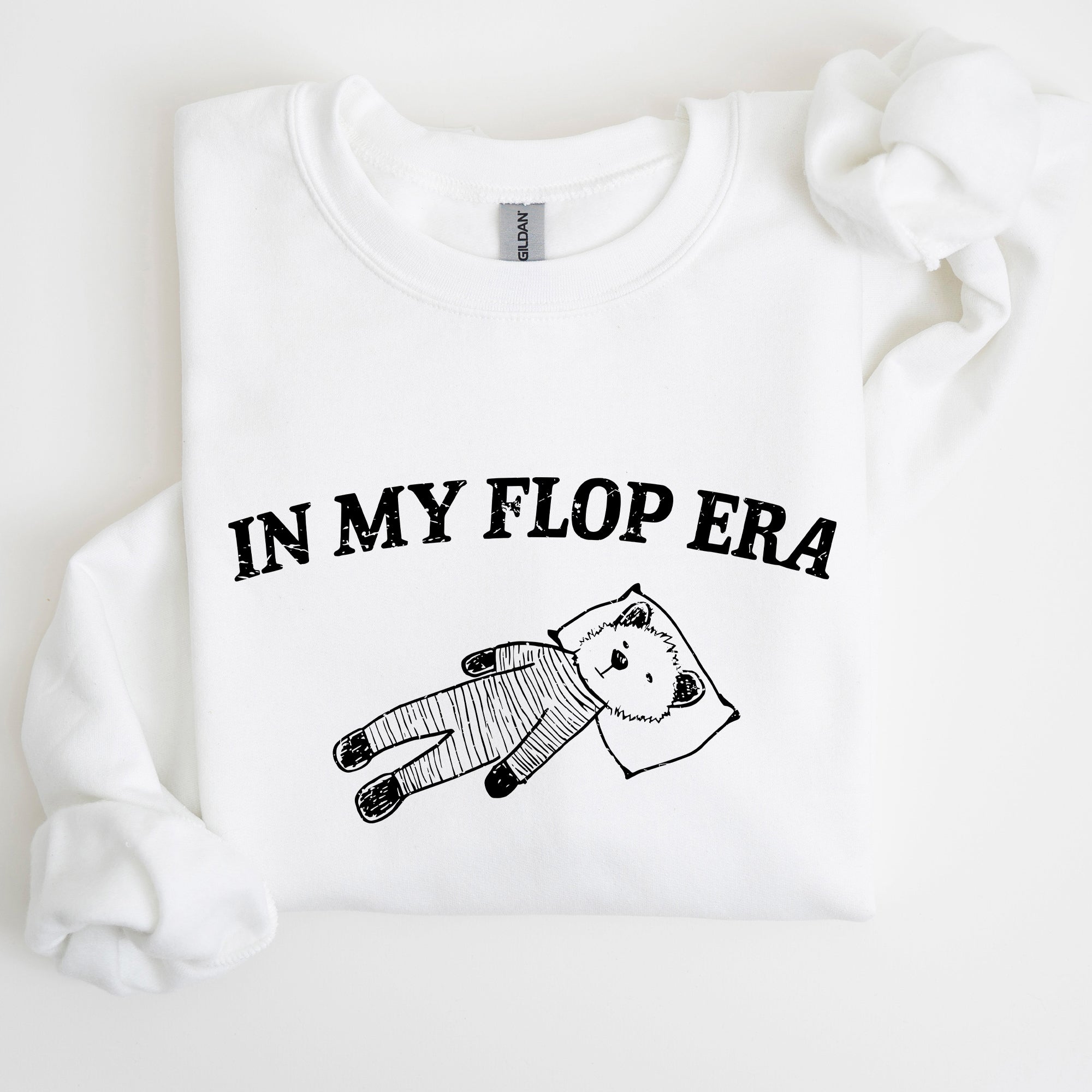 In My Flop Era Bear Meme Aesthetic Signature Edition Cozy Vintage Playful Premium Sweatshirt