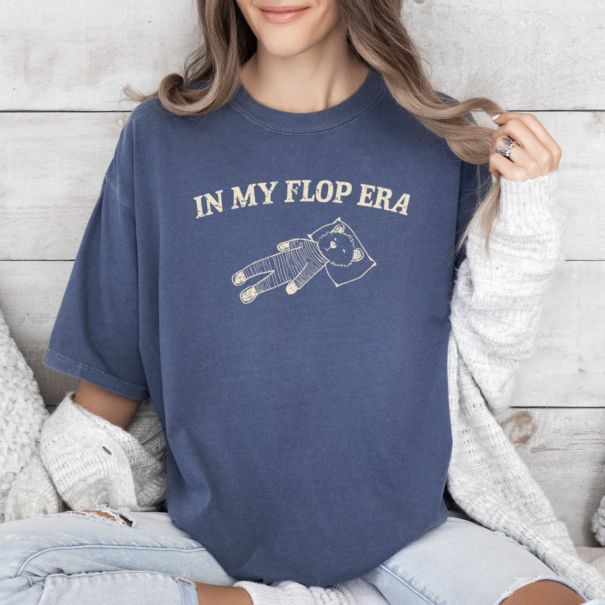 In My Flop Era Bear Meme Aesthetic Funny Vintage Style Pop Culture Graphic Comfort Colors Tee