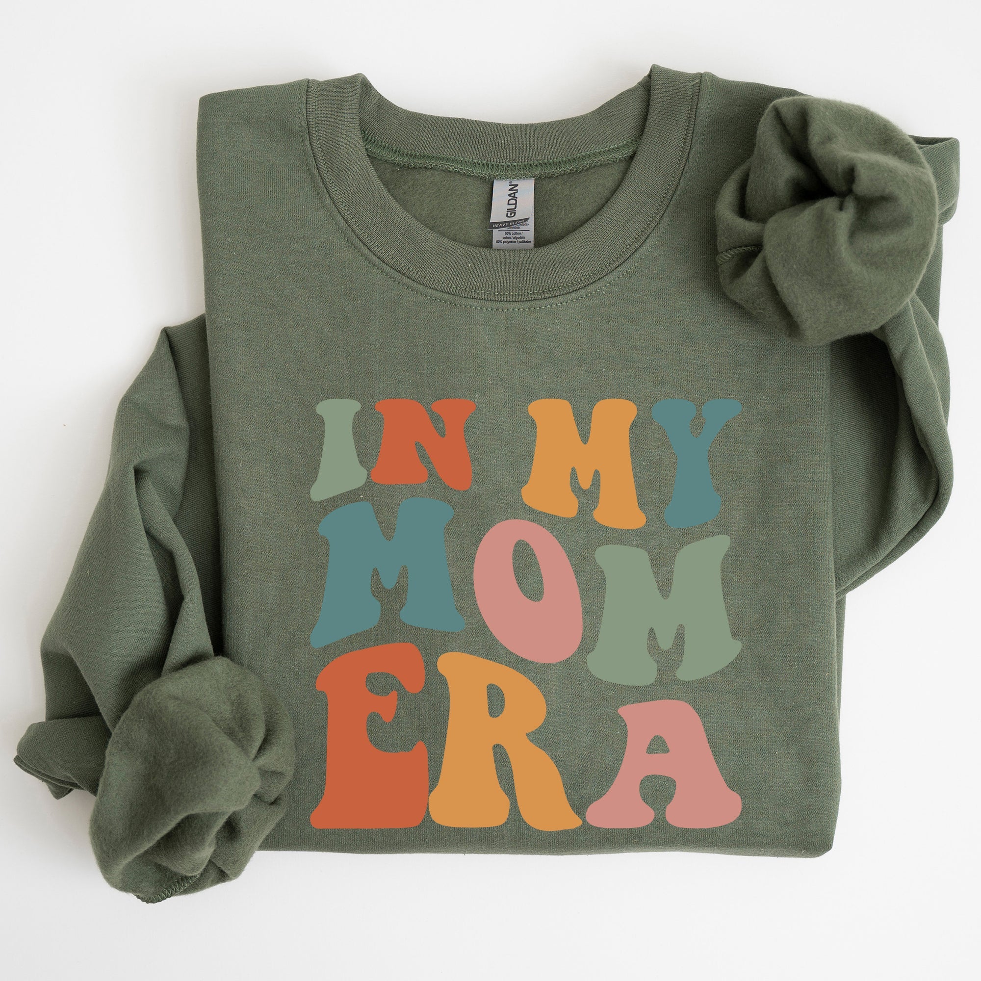 In My Mom Era Mother's Day Colorful Heart Graphic Cozy Fleece Ultra Lined Sweatshirt