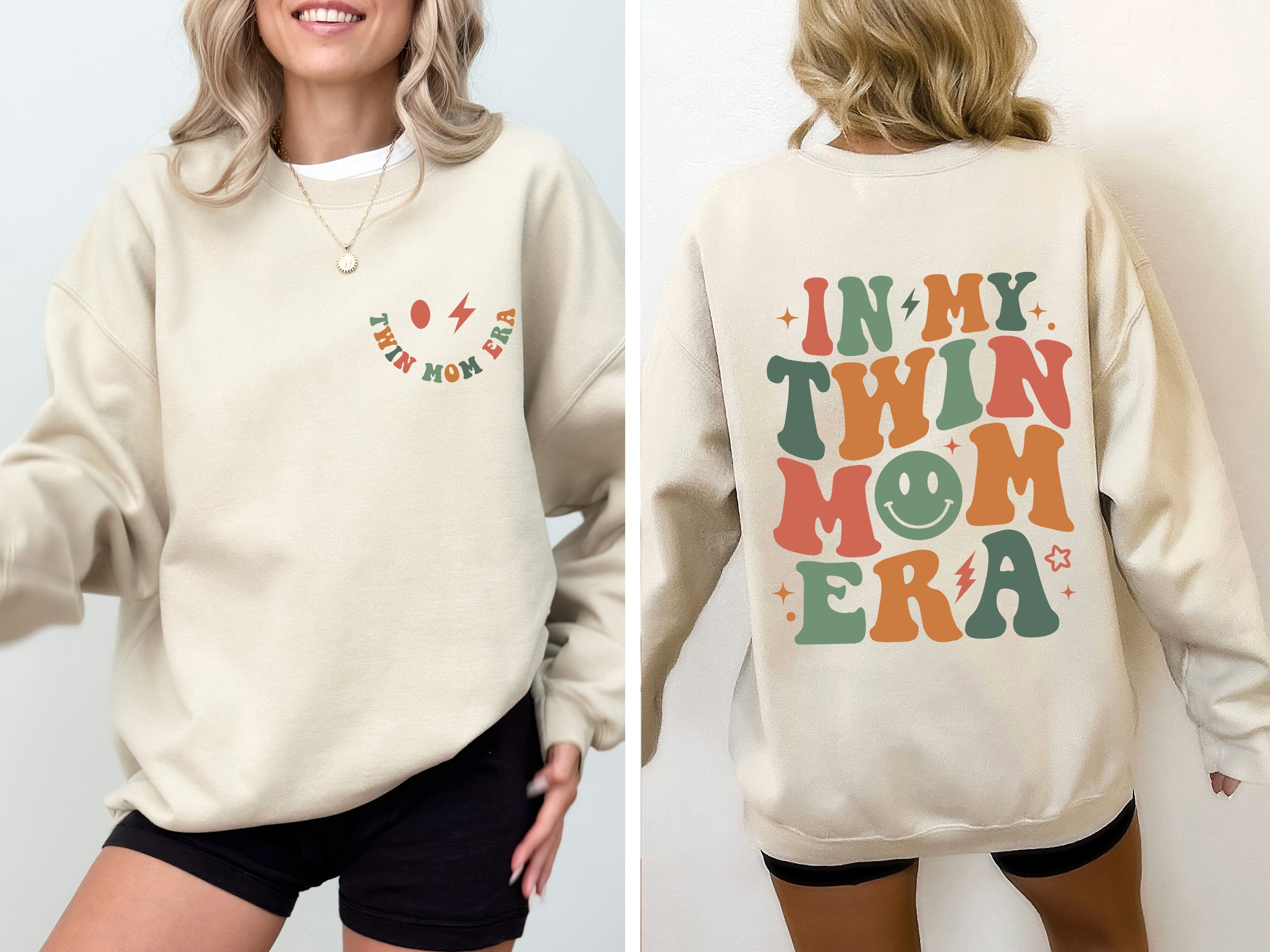 In My Twin Mom Era Mother's Day Edition For Twin Moms Everywhere Celebrating Double Joy Sweatshirt