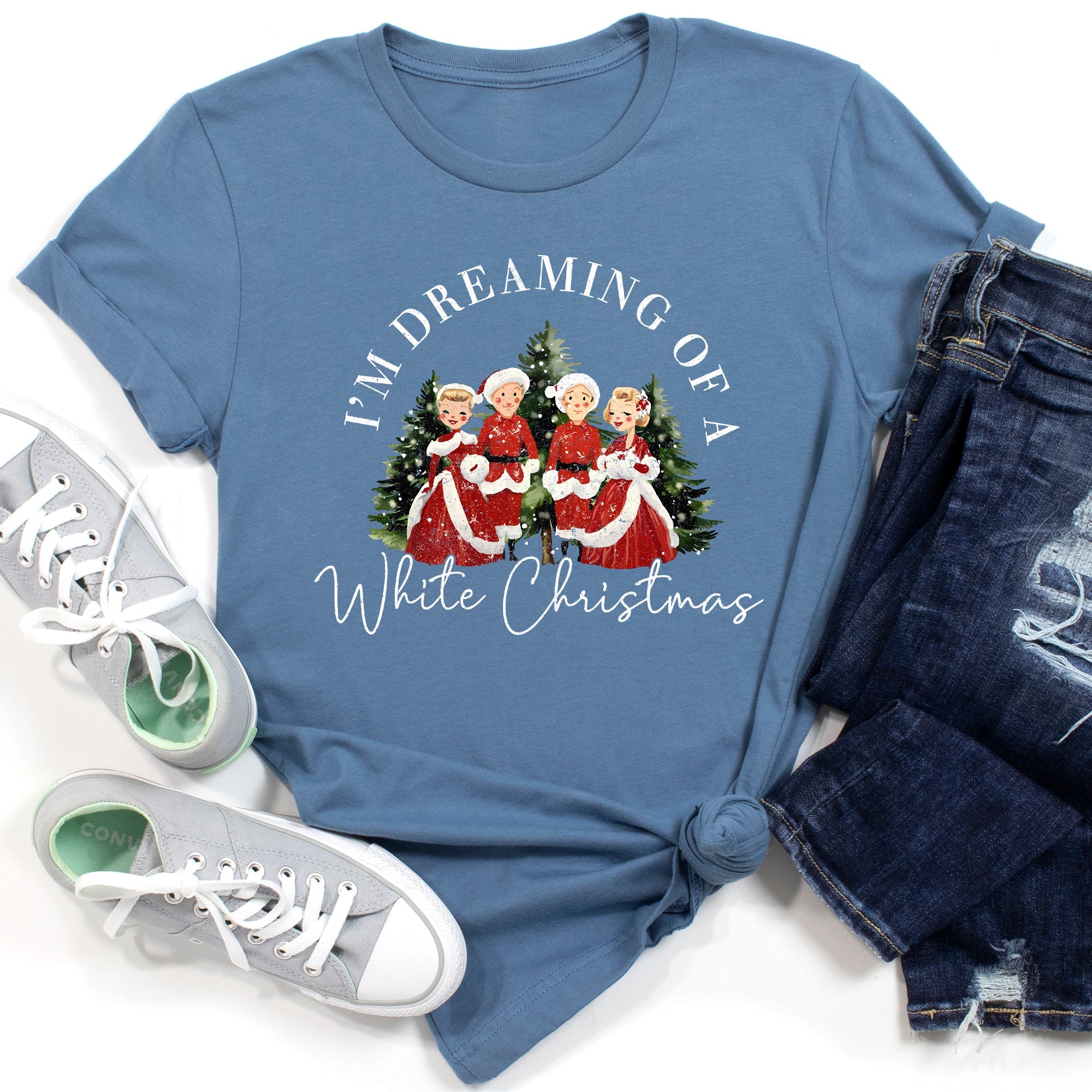 I'm Dreaming Of A White Christmas Movie Classic Musical Film Theme Vintage Inspired Graphic Tee