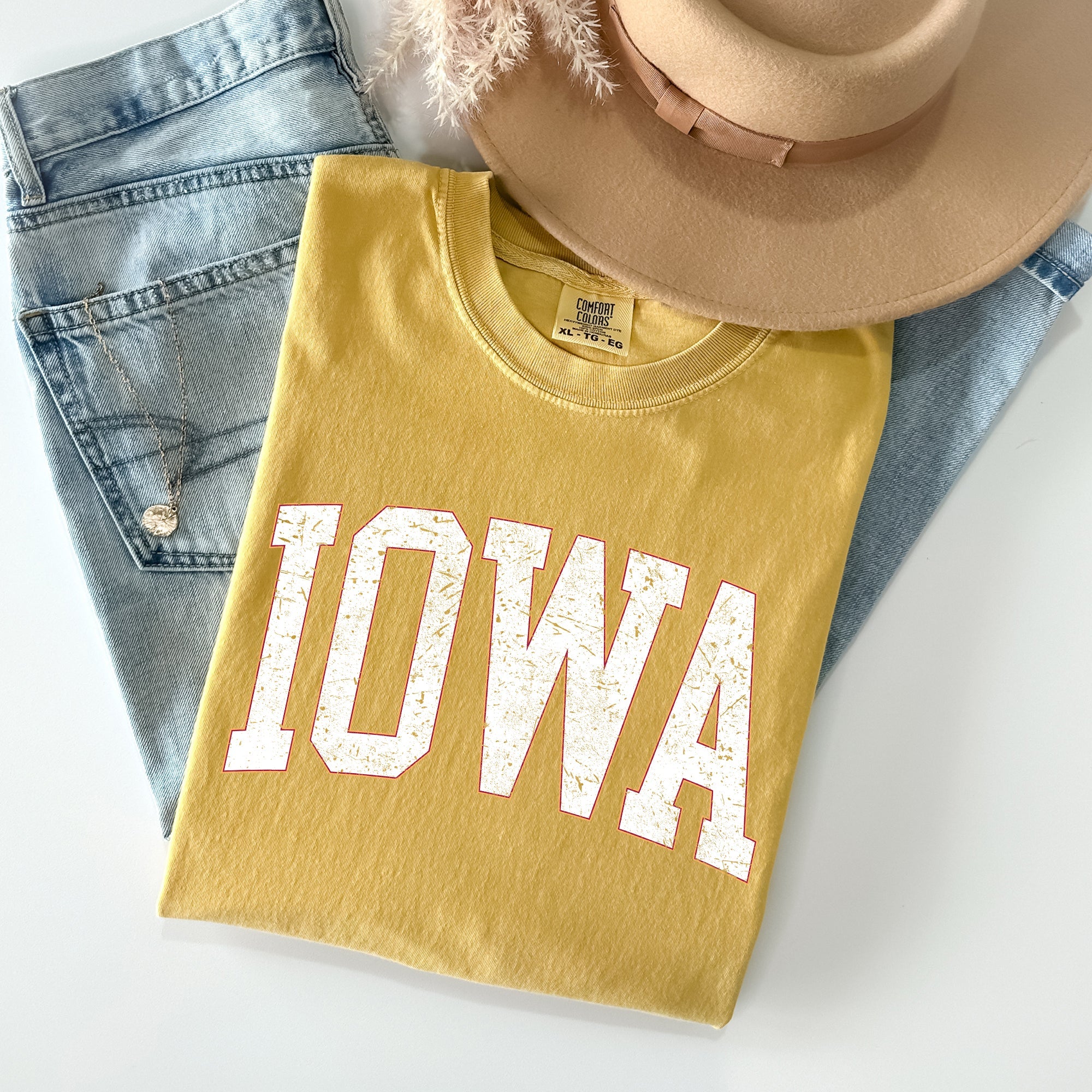 Iowa Football Game Day Tailgate Party University College State Pride Classic Comfort Colors Tee