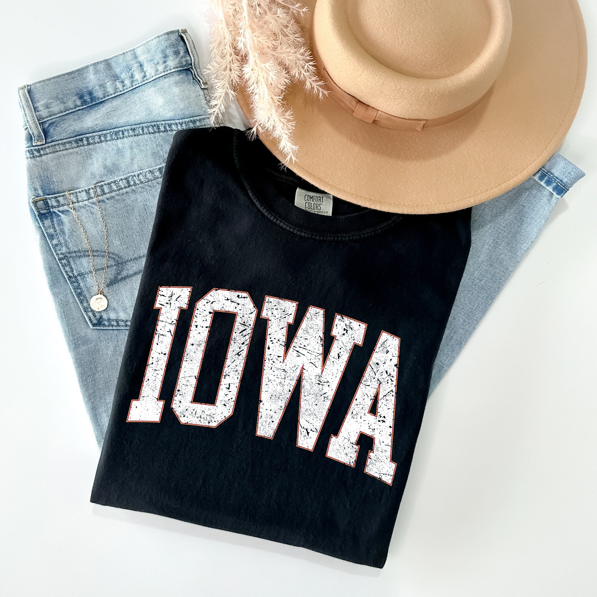 Iowa Football Game Day Tailgate Party University College State Pride Classic Comfort Colors Tee
