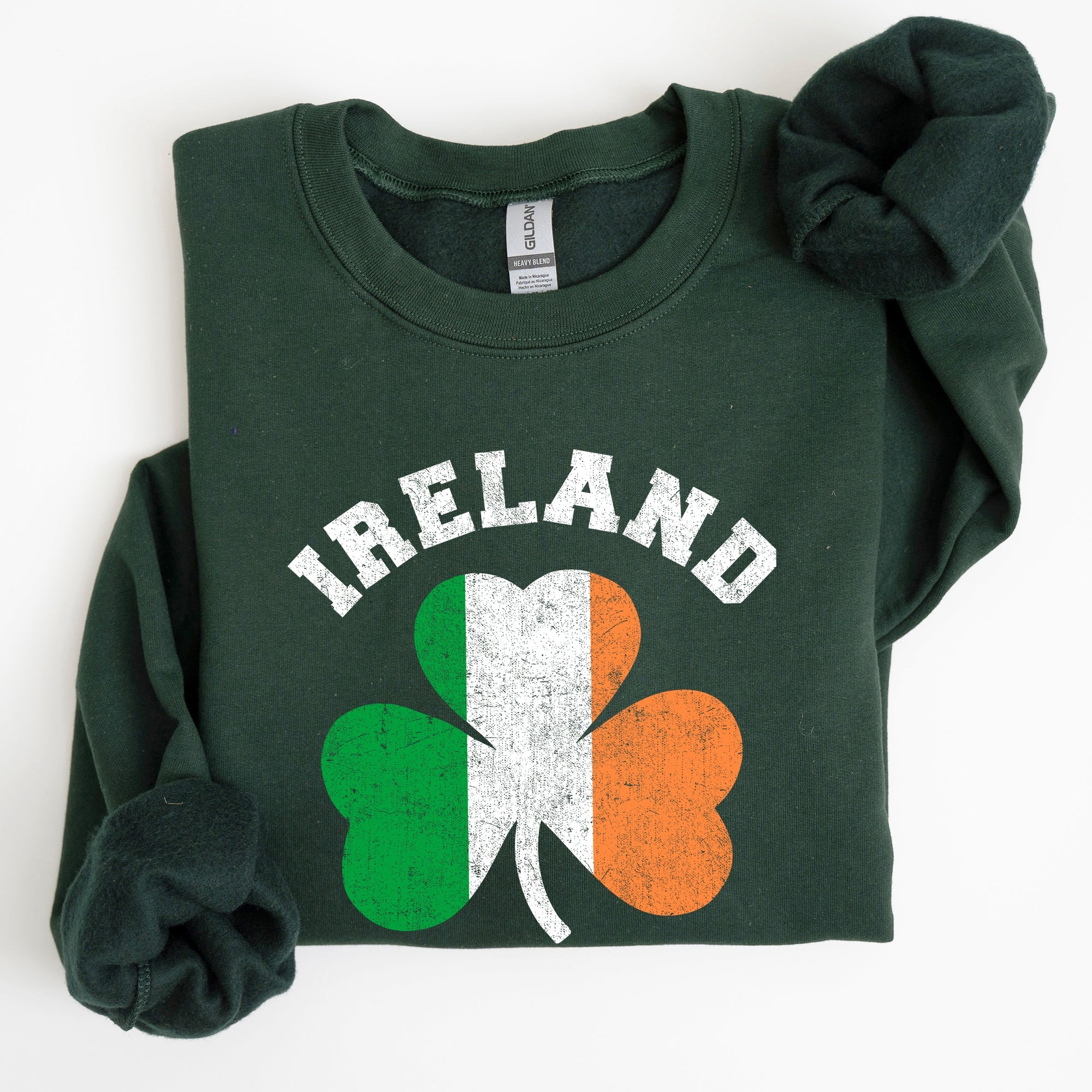 Ireland Shamrock Flag St Patrick's Day Irish Pride Emblem Graphic Cozy Sweatshirt