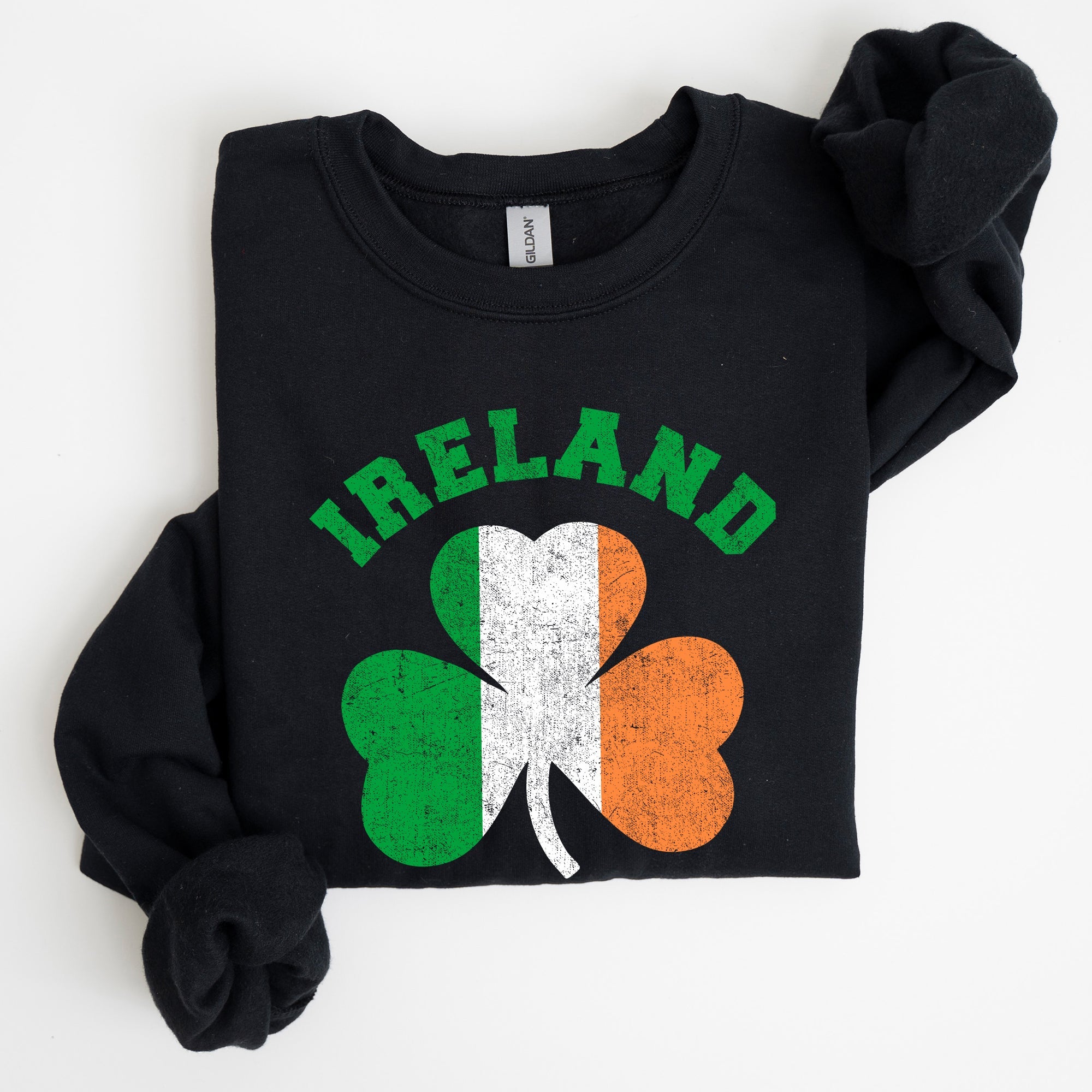 Ireland Shamrock Flag St Patrick's Day Irish Pride Emblem Graphic Cozy Sweatshirt