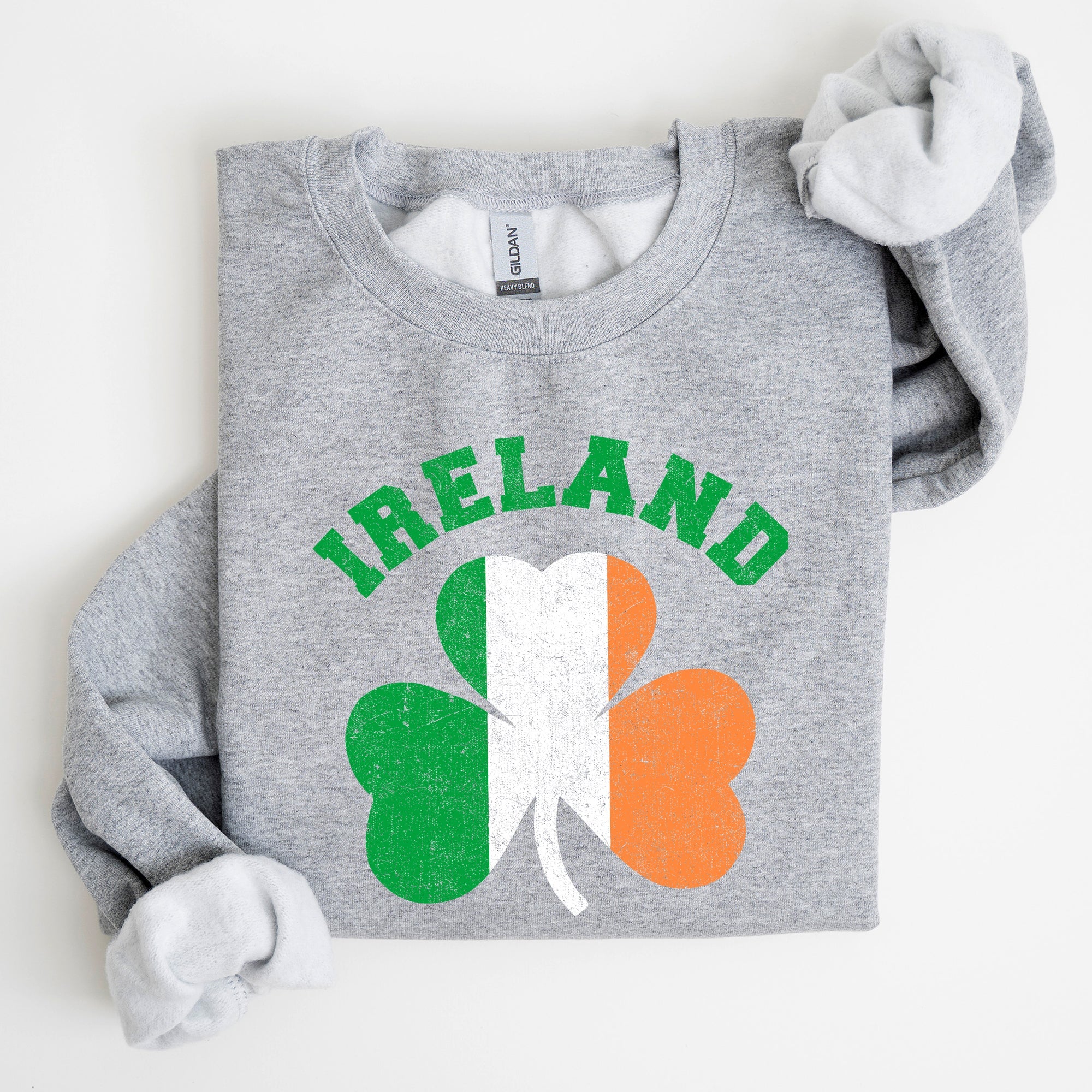 Ireland Shamrock Flag St Patrick's Day Irish Pride Emblem Graphic Cozy Sweatshirt