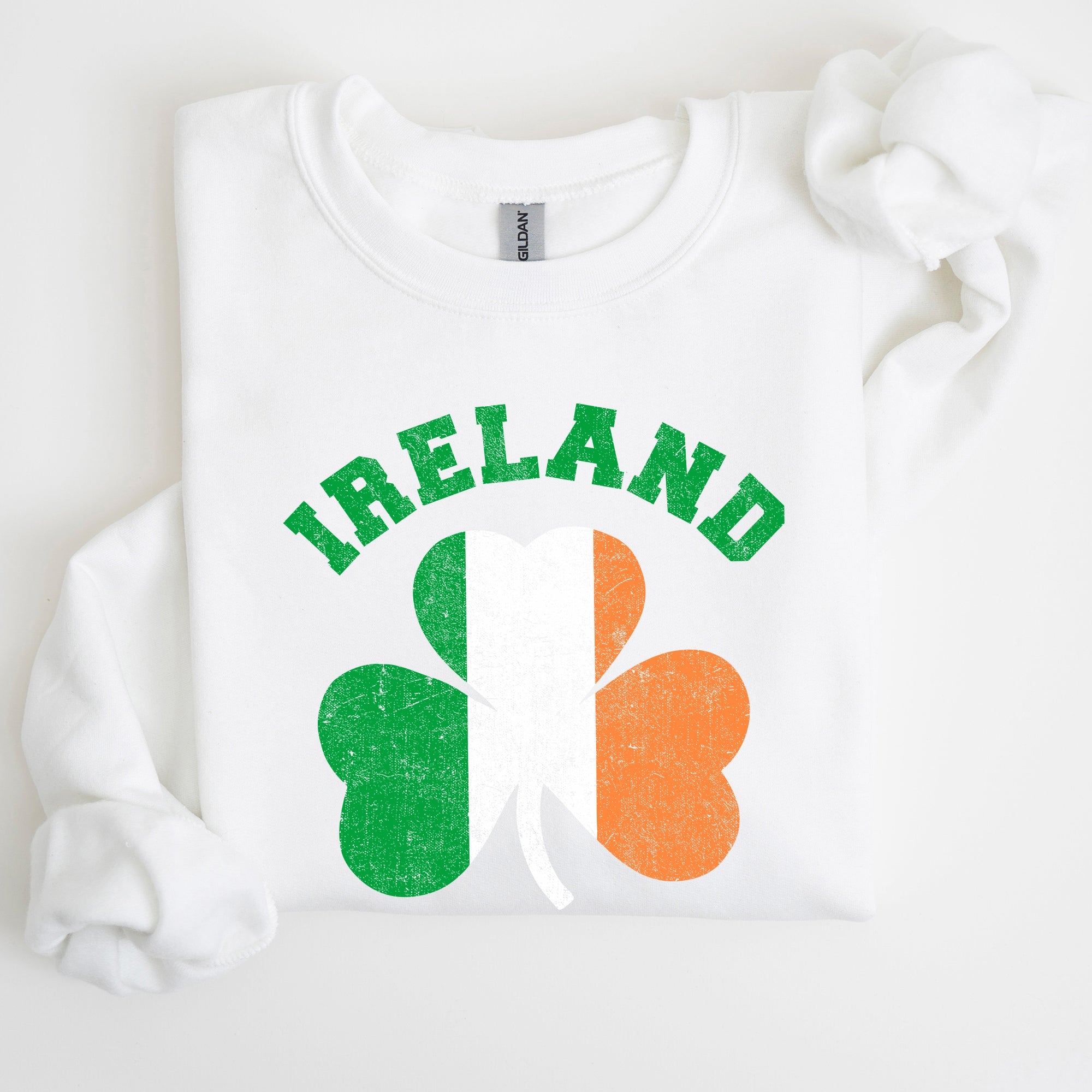 Ireland Shamrock Flag St Patrick's Day Irish Pride Emblem Graphic Cozy Sweatshirt