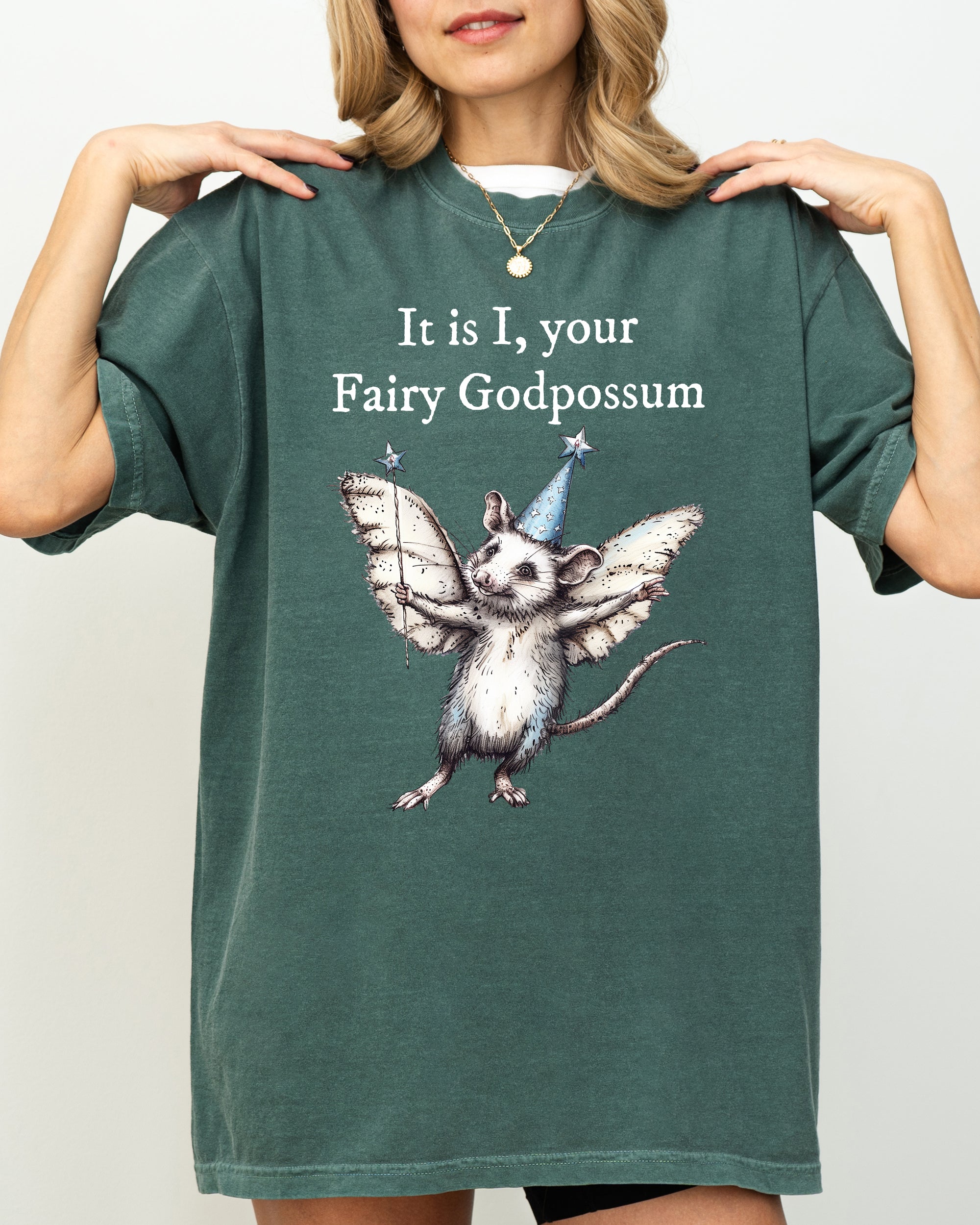 It Is I, Your Fairy Godpossum Opossum Meme That Whimsically Celebrates Quirky Critter Love And Memes Comfort Colors Tee