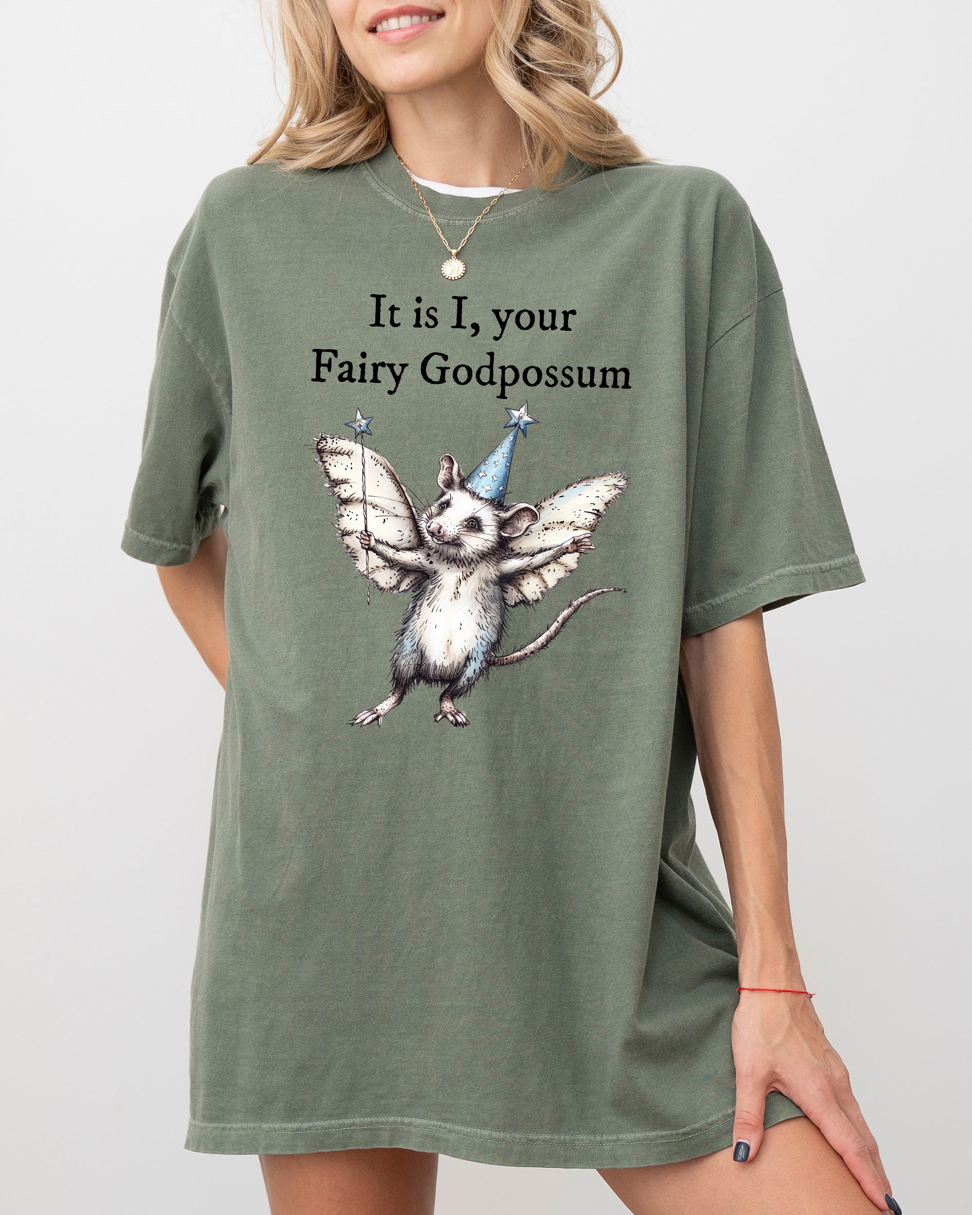 It Is I, Your Fairy Godpossum Opossum Meme That Whimsically Celebrates Quirky Critter Love And Memes Comfort Colors Tee
