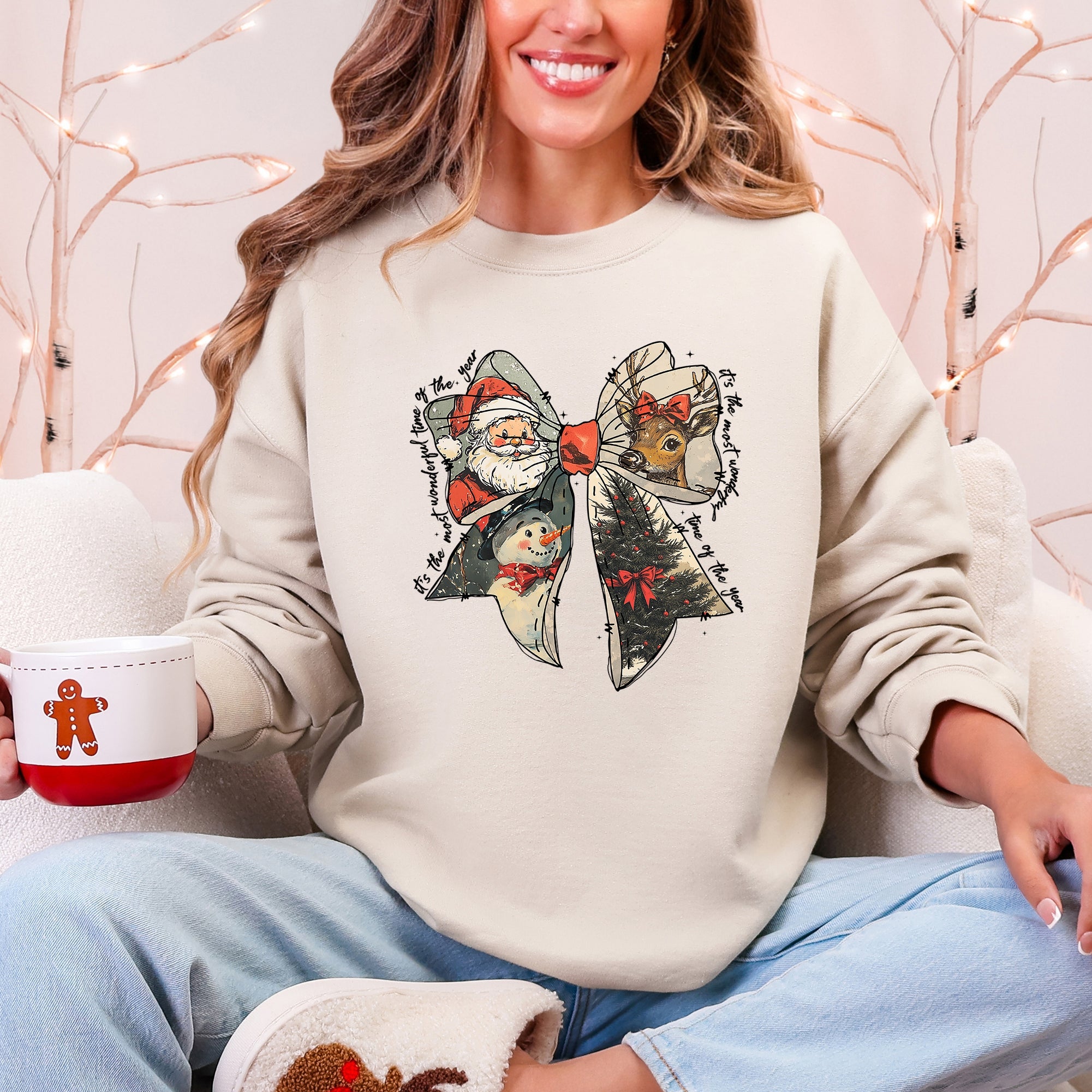 It's The Most Wonderful Time Of The Year Santa Snowman Reindeer Christmas Sweatshirt