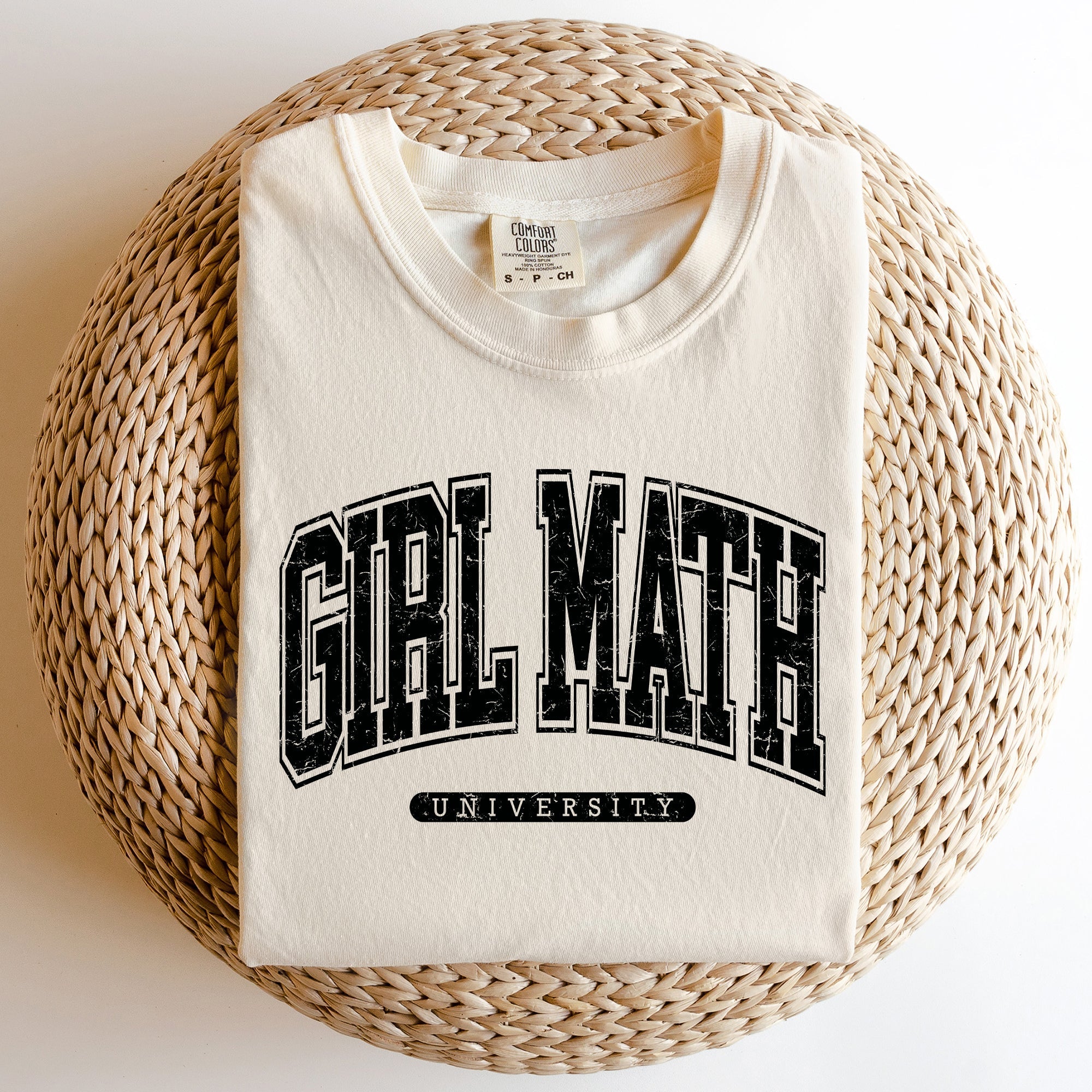 Girl Math University Retro Academic Chic Vintage Inspired Premium Quality Comfort Colors Tee