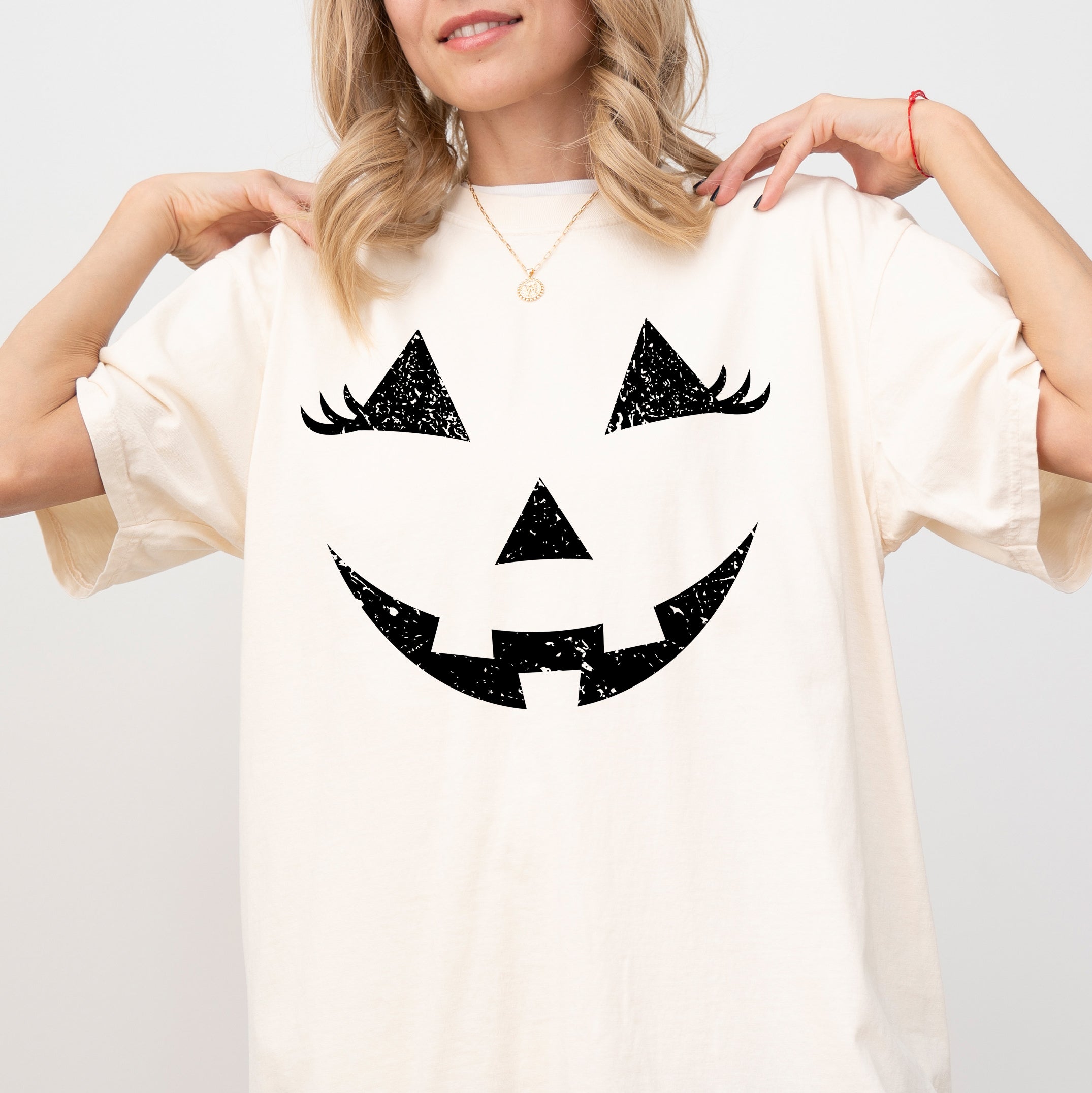 Jack-O-Lantern Girl Pumpkin Witch Halloween Spooky Trick Or Treat Costume Graphic Comfort Colors Tee