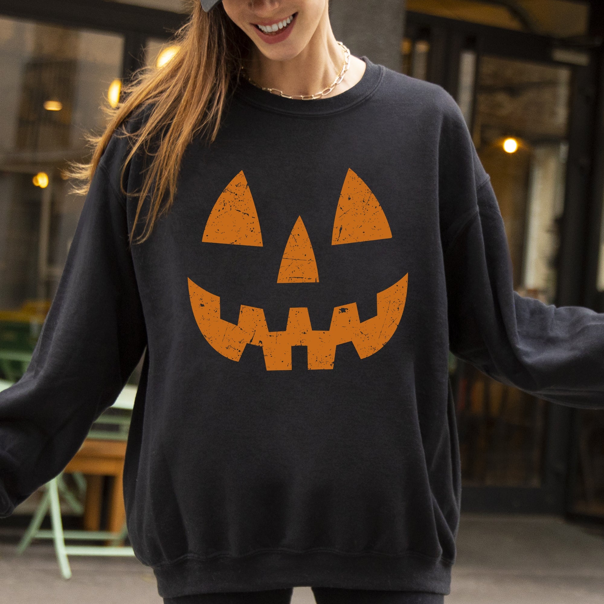 Jack-O-Lantern Pumpkin Halloween Spooky Trick Or Treat Witch Costume Festive Holiday Night Spookiness Sweatshirt