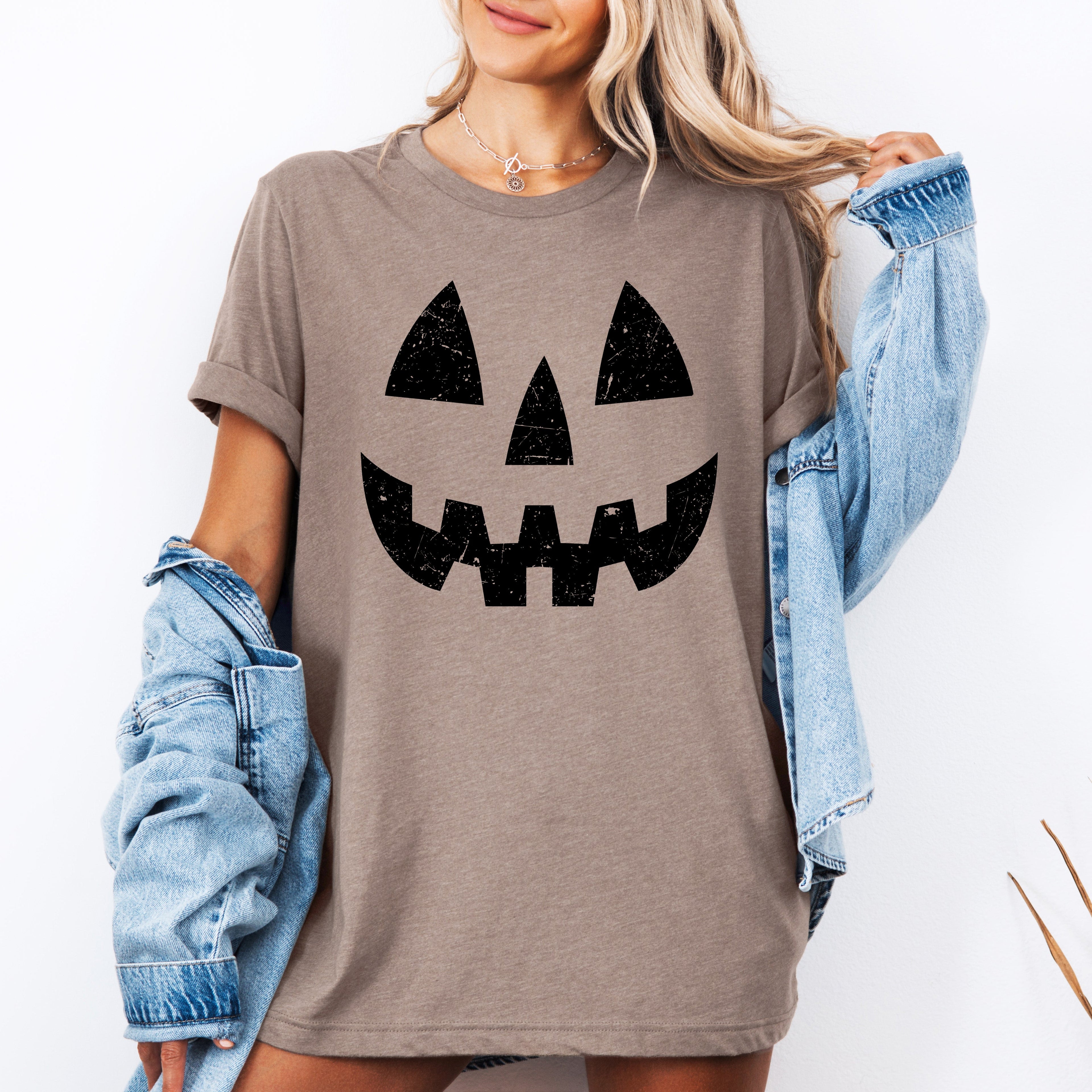 Jack-O-Lantern Cute Halloween Pumpkin Face With Friendly Smile And Spooky Charm Graphic Tee