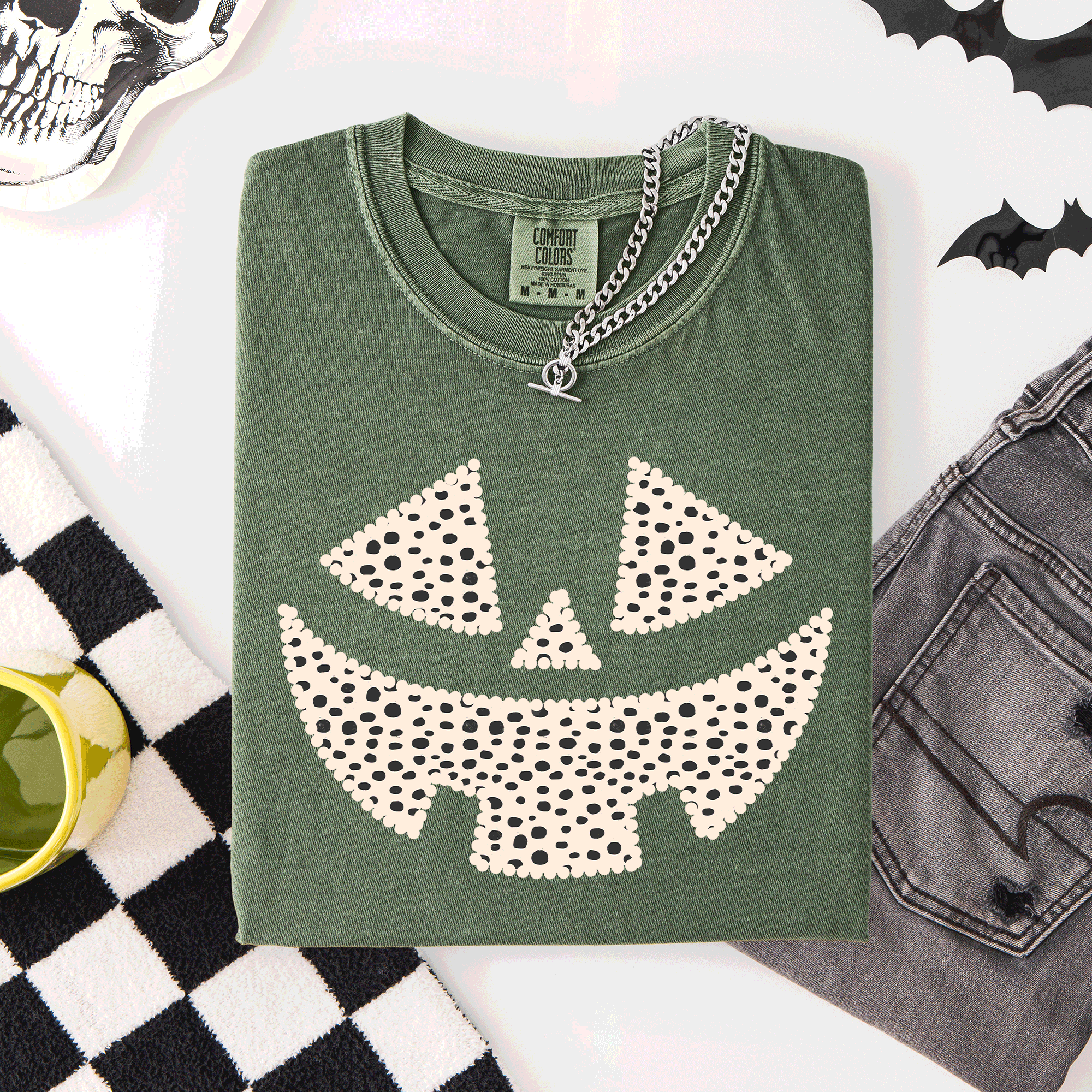 Jack-O-Lantern Dalmatian Print Halloween Night Parade Edition Comfort Colors Tee