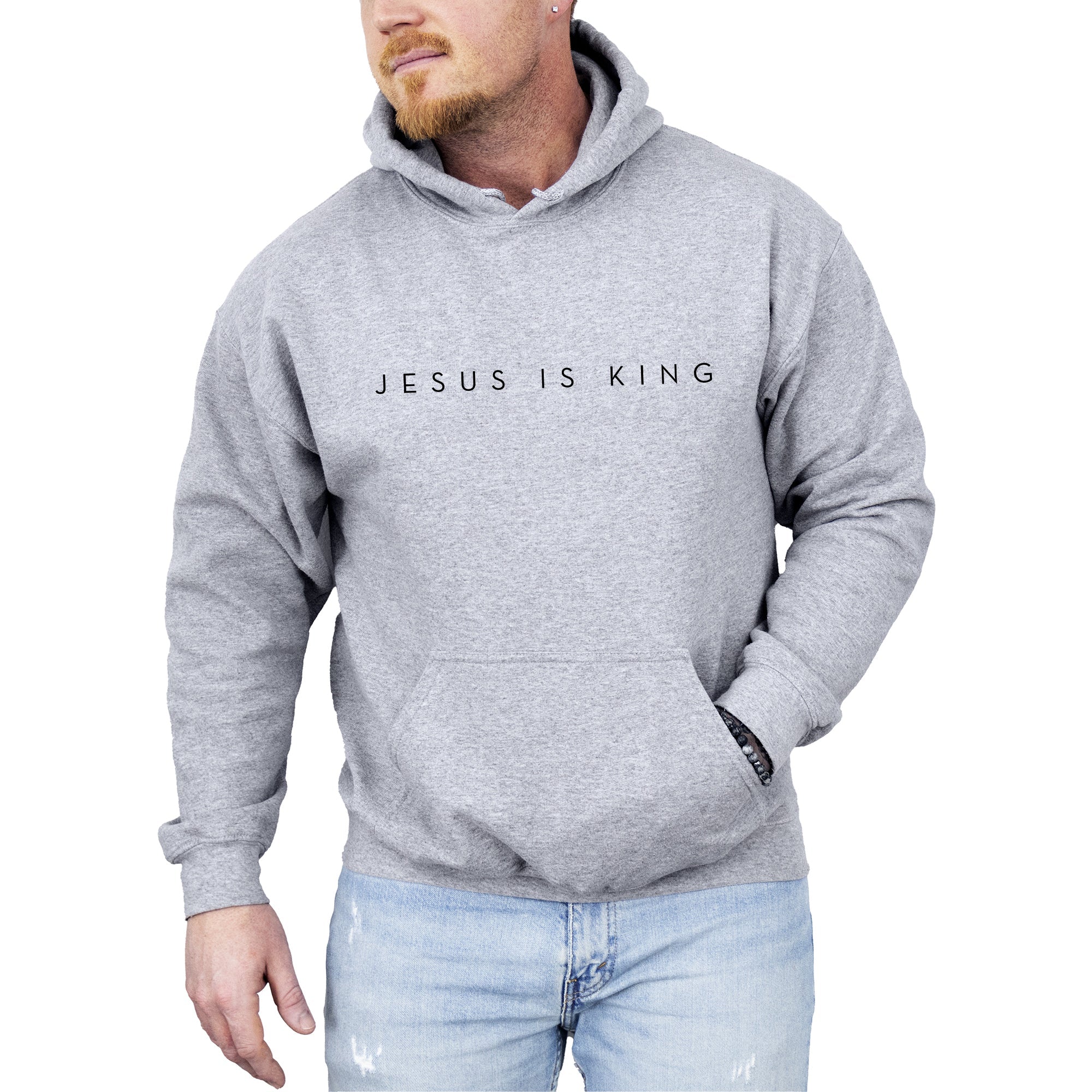 Jesus Is King Minimalist Religious Faith Gospel Christian Statement Of Faith Hoodie