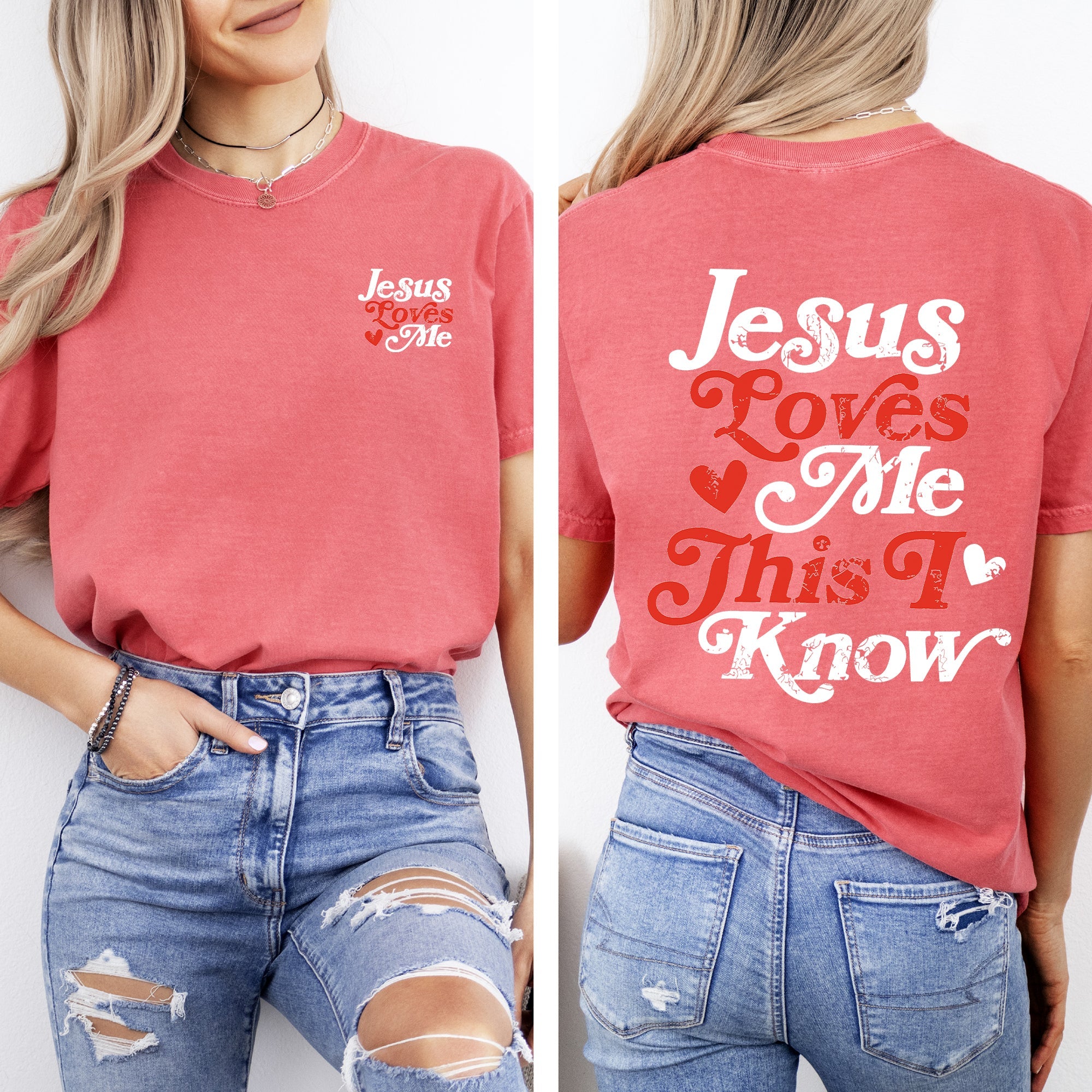 Jesus Loves Me, This I Know Christian Gospel Faith Saved Bible Verse Inspirational Prayer Comfort Colors Tee